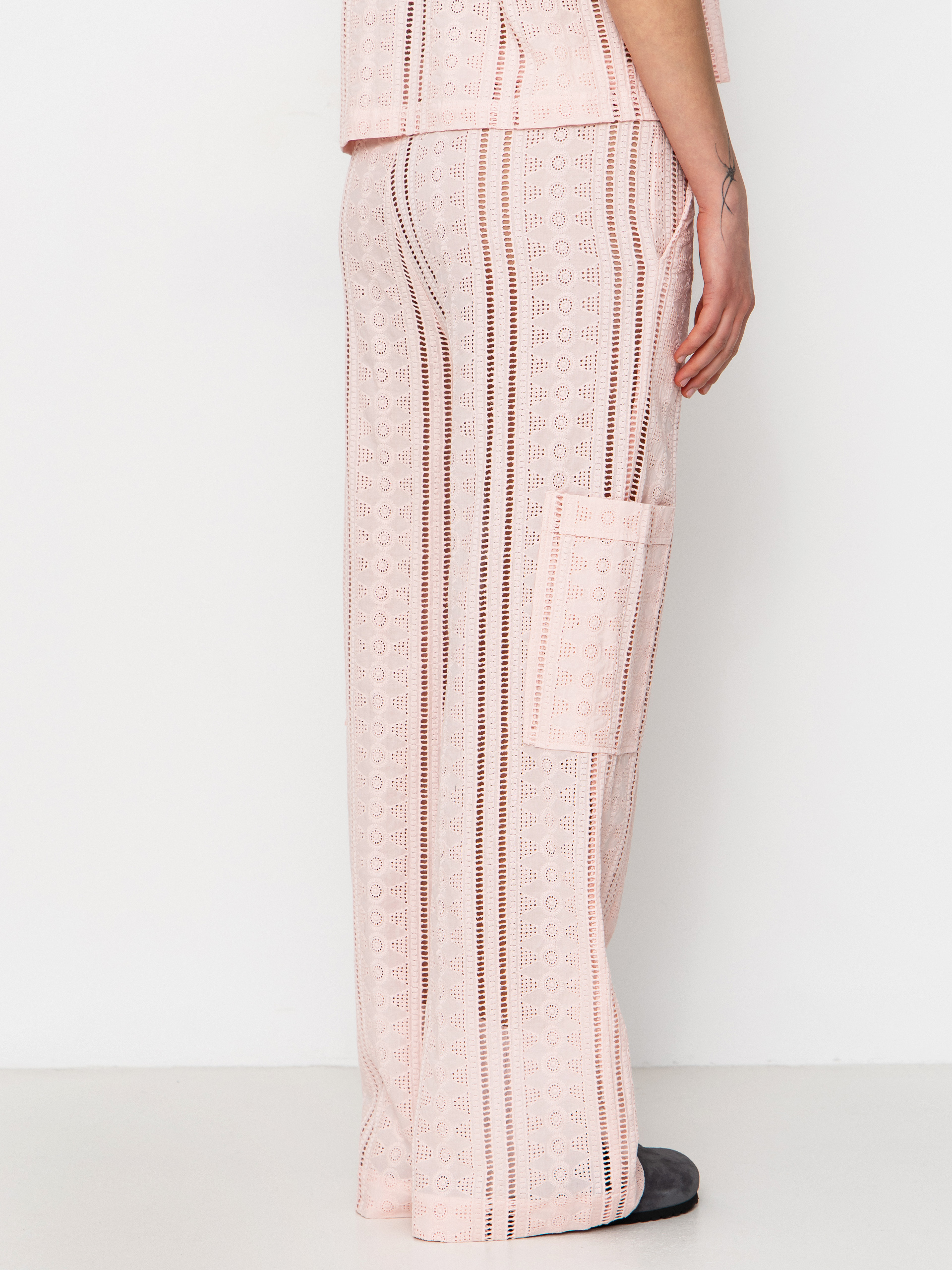 Nohavice Brixton The Mercer Wide Leg Trouser Wmn (chalk pink)