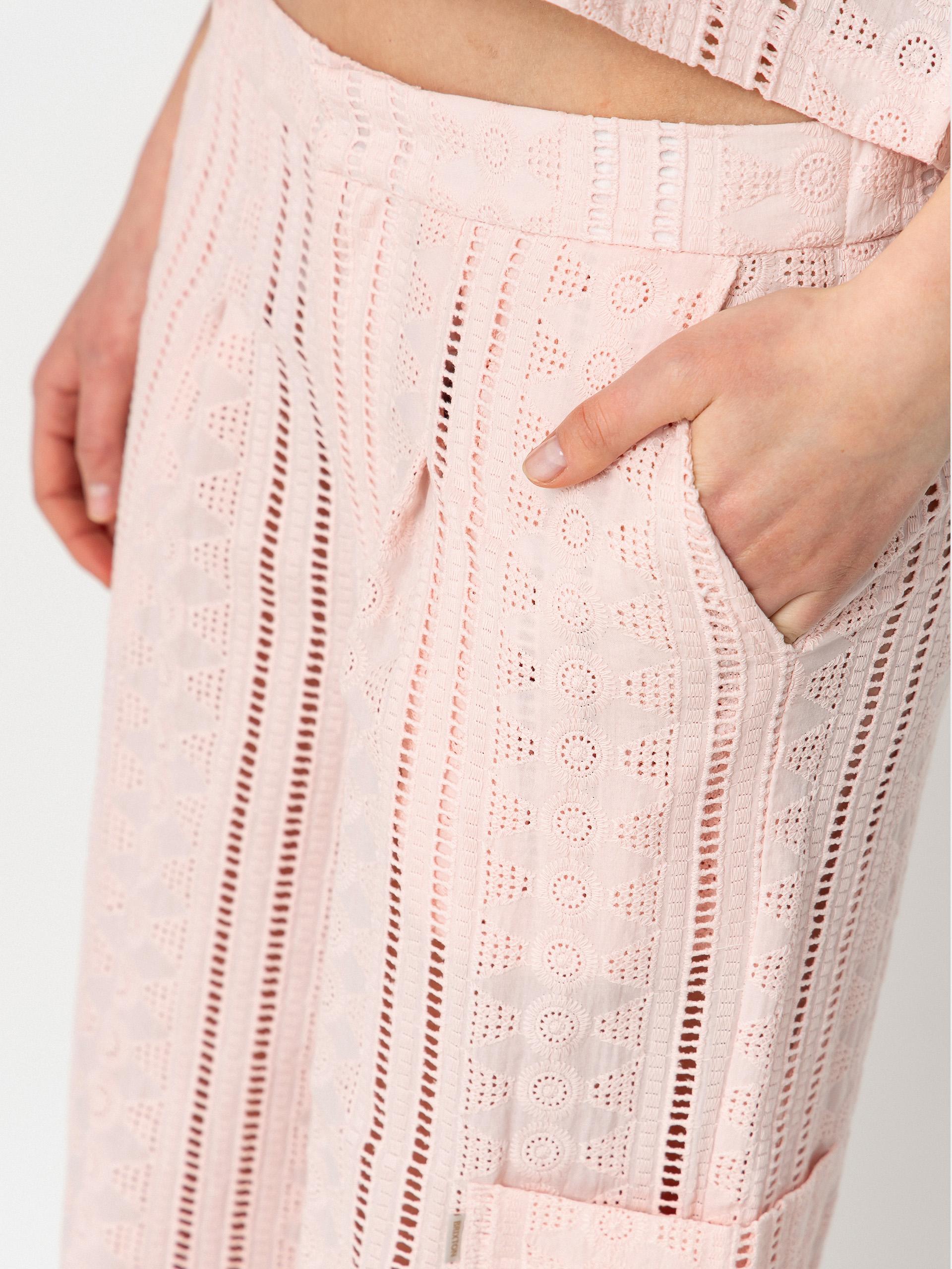 Nohavice Brixton The Mercer Wide Leg Trouser Wmn (chalk pink)