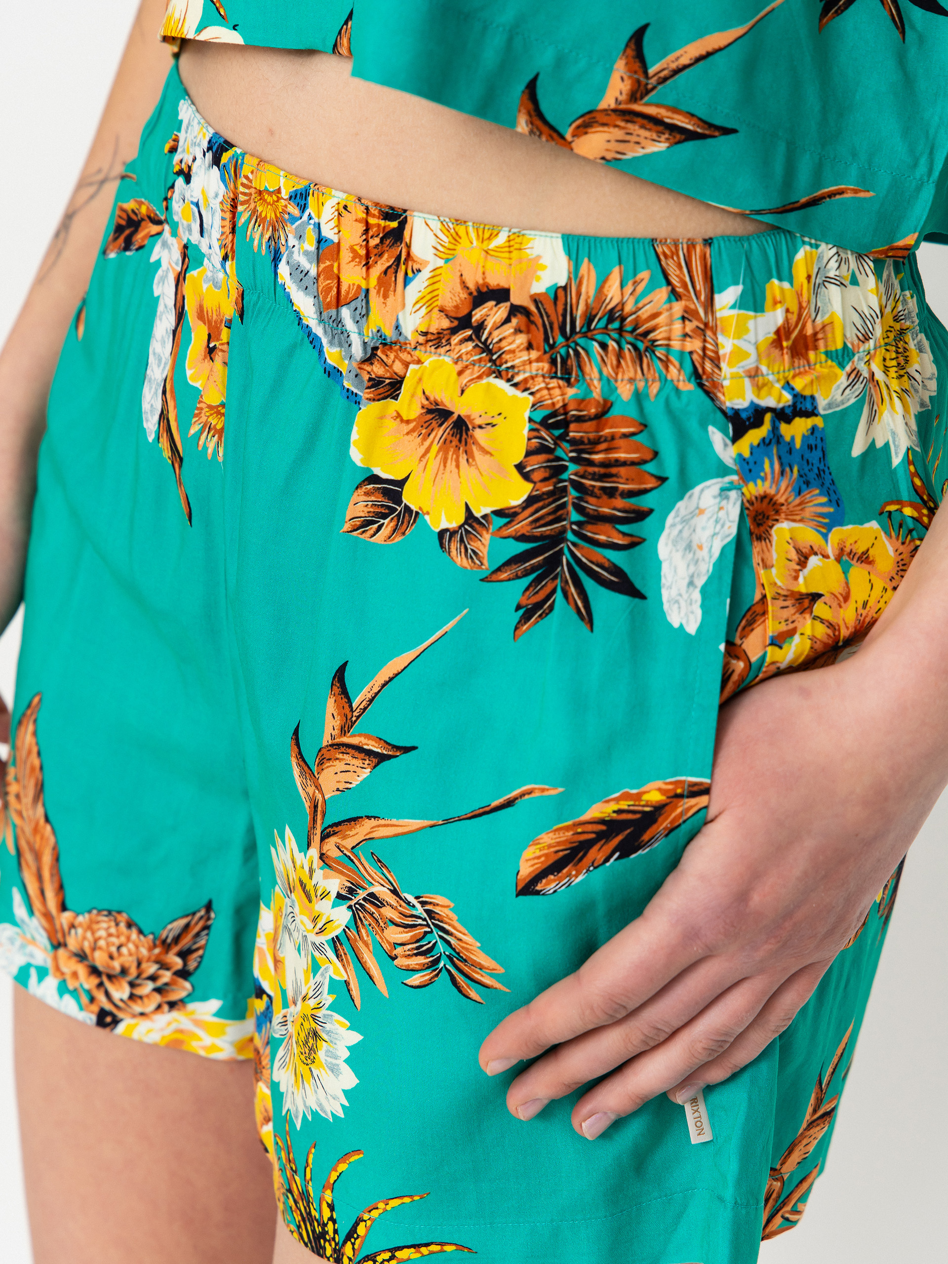 Kraťasy Brixton Campos Lounge Wmn (retro green flor campos)