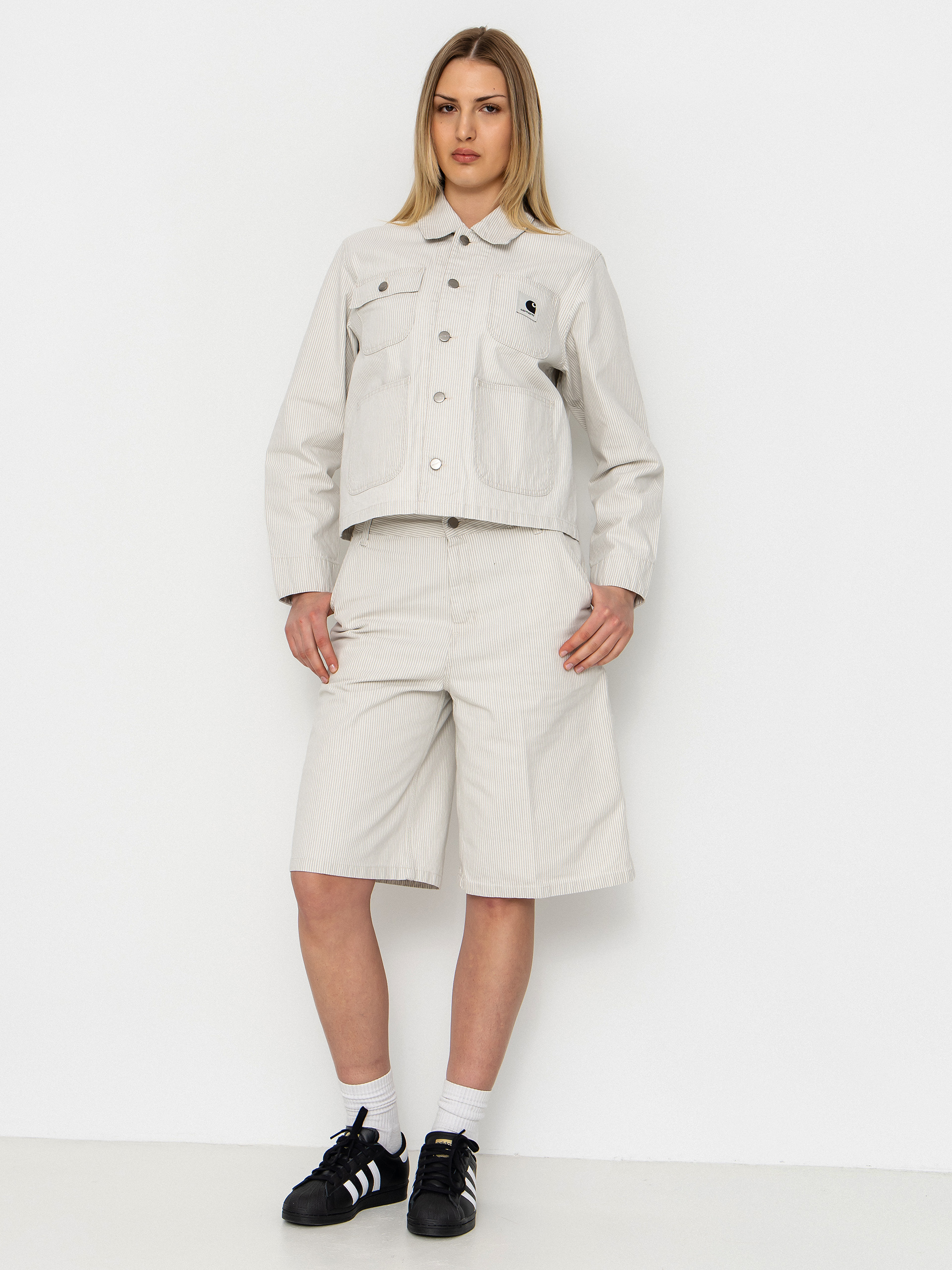 Bunda Carhartt WIP Mercer Chore Coat Wmn (mercer stripe/graphite/wax)