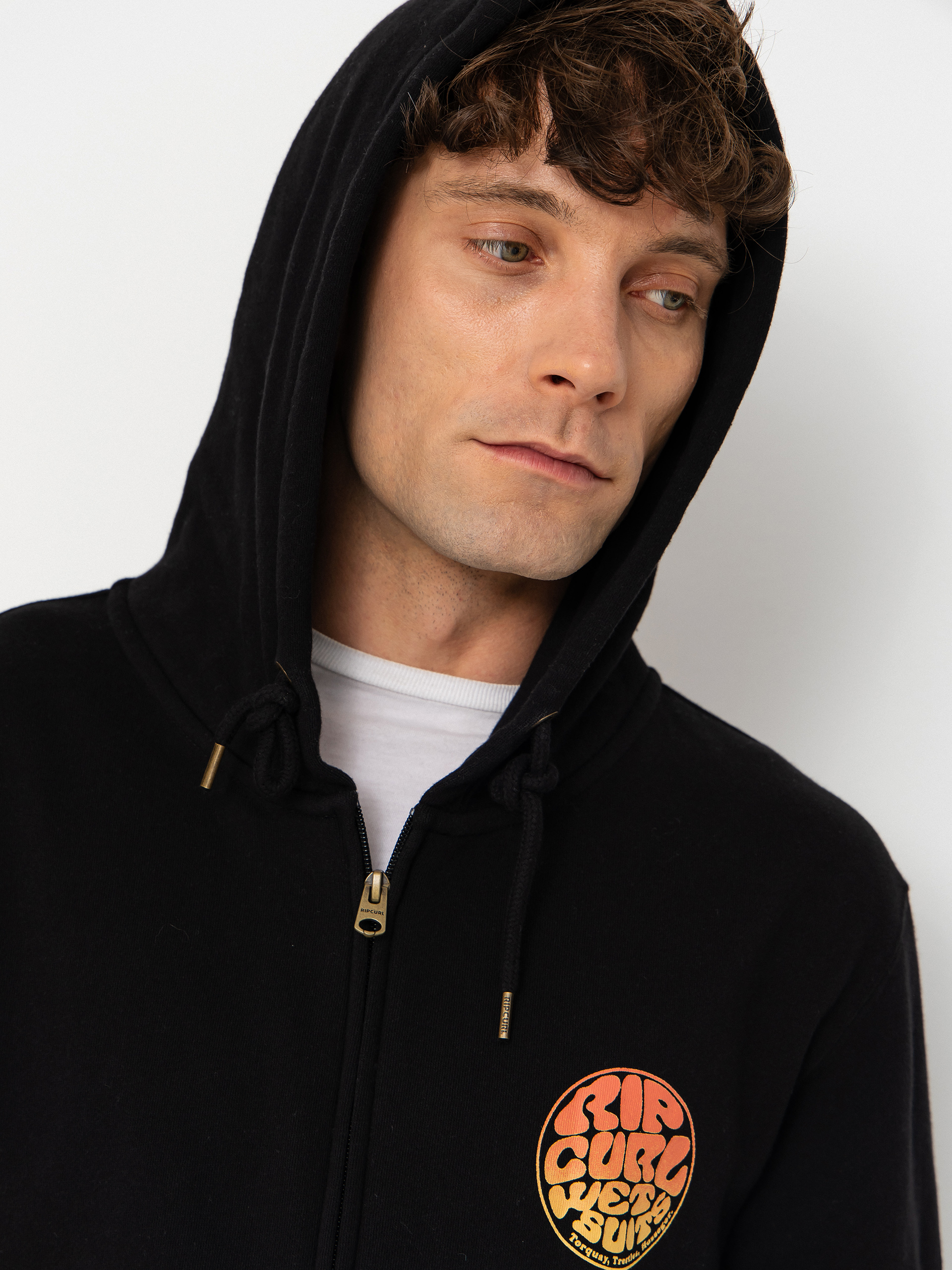 Mikina s kapucňou Rip Curl Wettie Passage Icon ZHD (black/black)