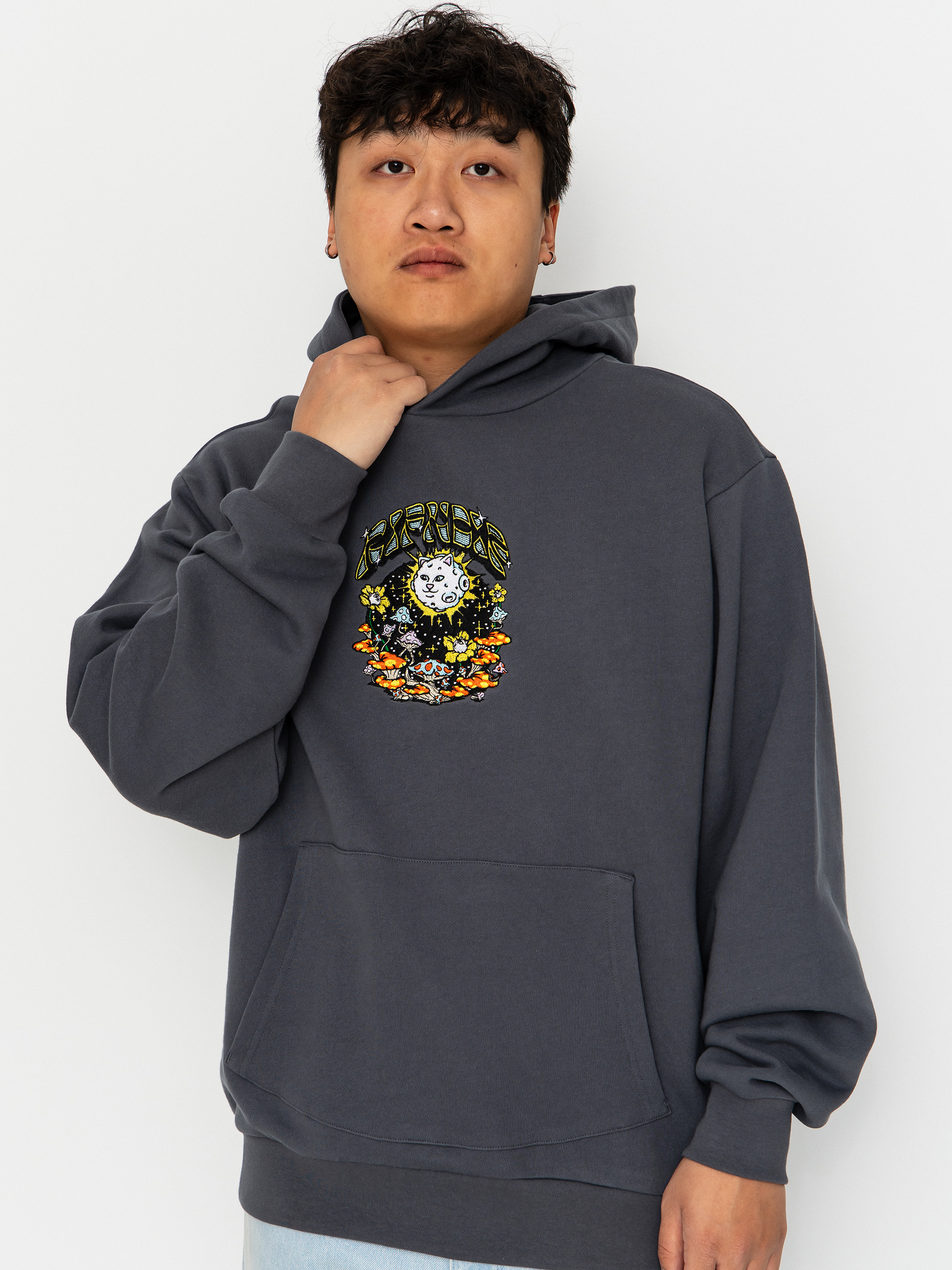 Mikina s kapucňou RipNDip Find Ur Way Home Double Hood HD (charcoal mineral wash)