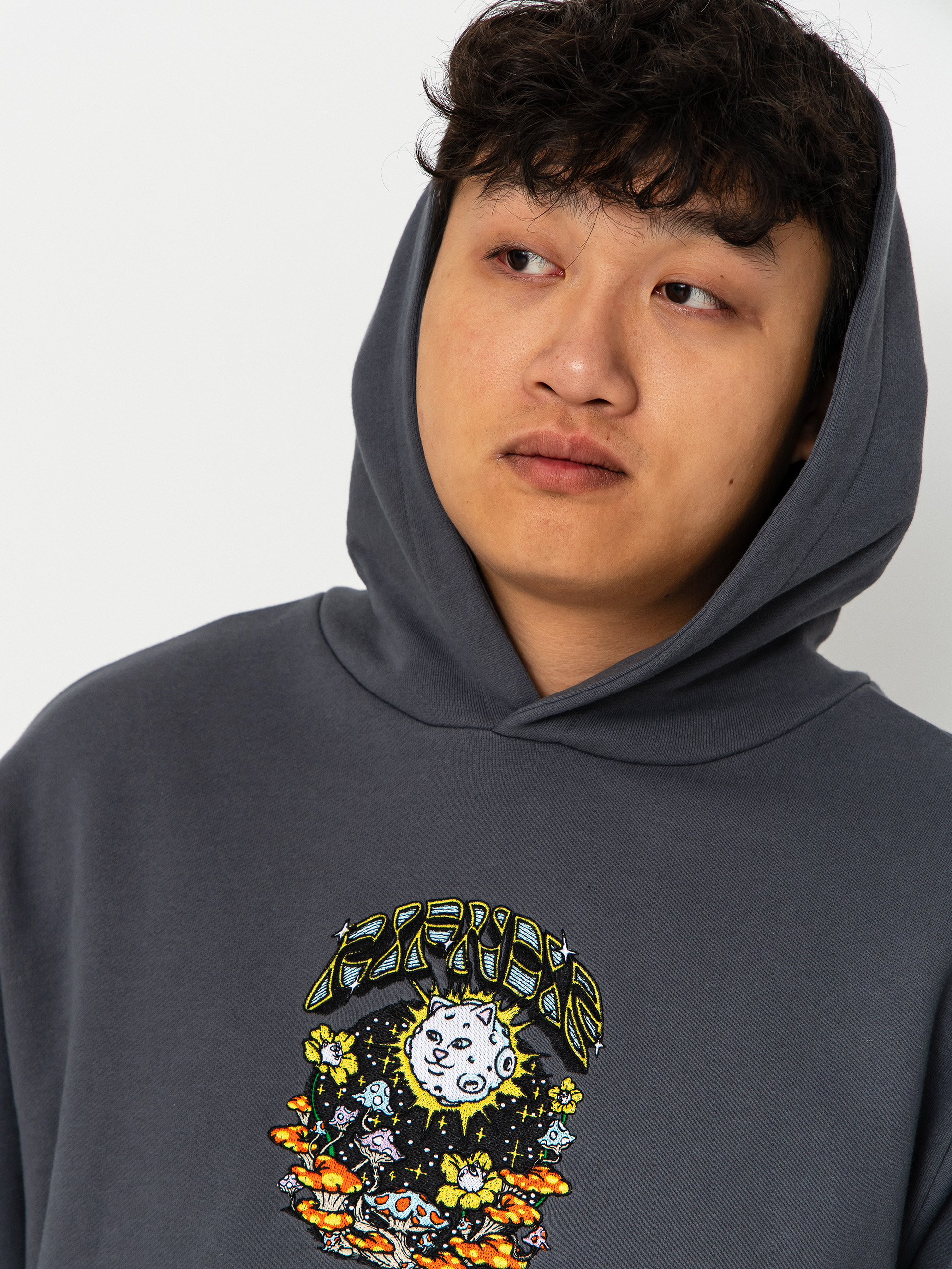 Mikina s kapucňou RipNDip Find Ur Way Home Double Hood HD (charcoal mineral wash)