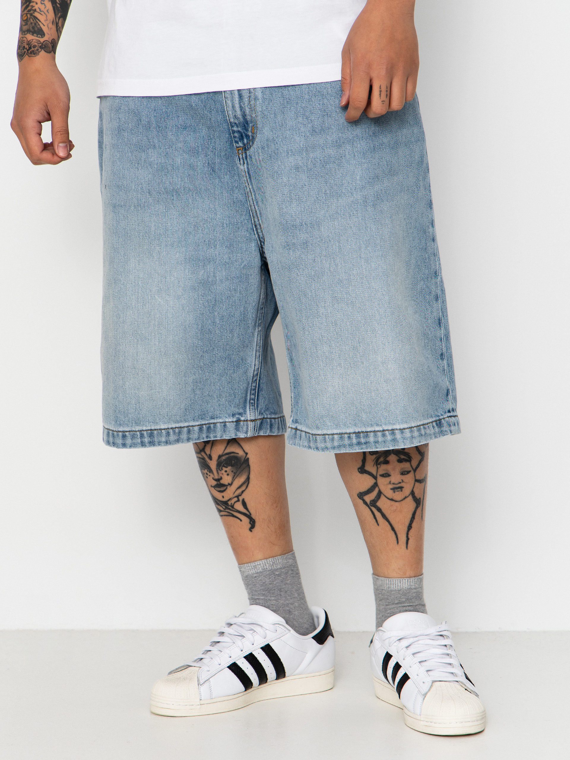 Kraťasy Carhartt WIP Brandon (blue heavy worn bleached)