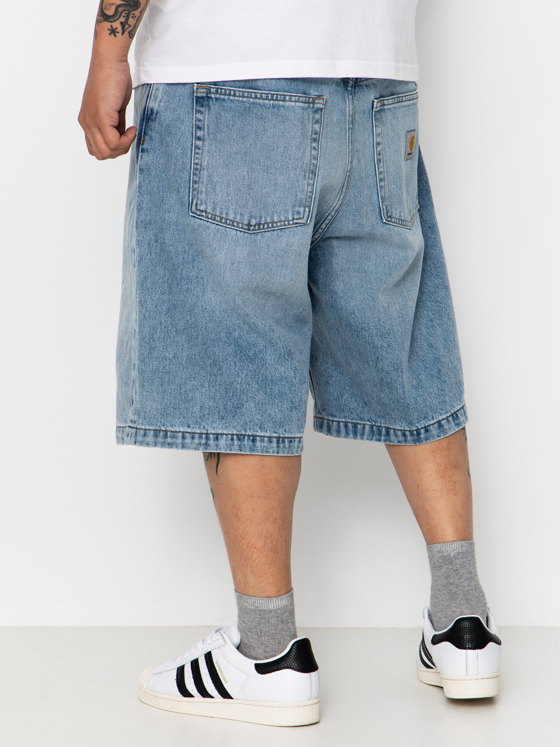 Kraťasy Carhartt WIP Brandon (blue heavy worn bleached)