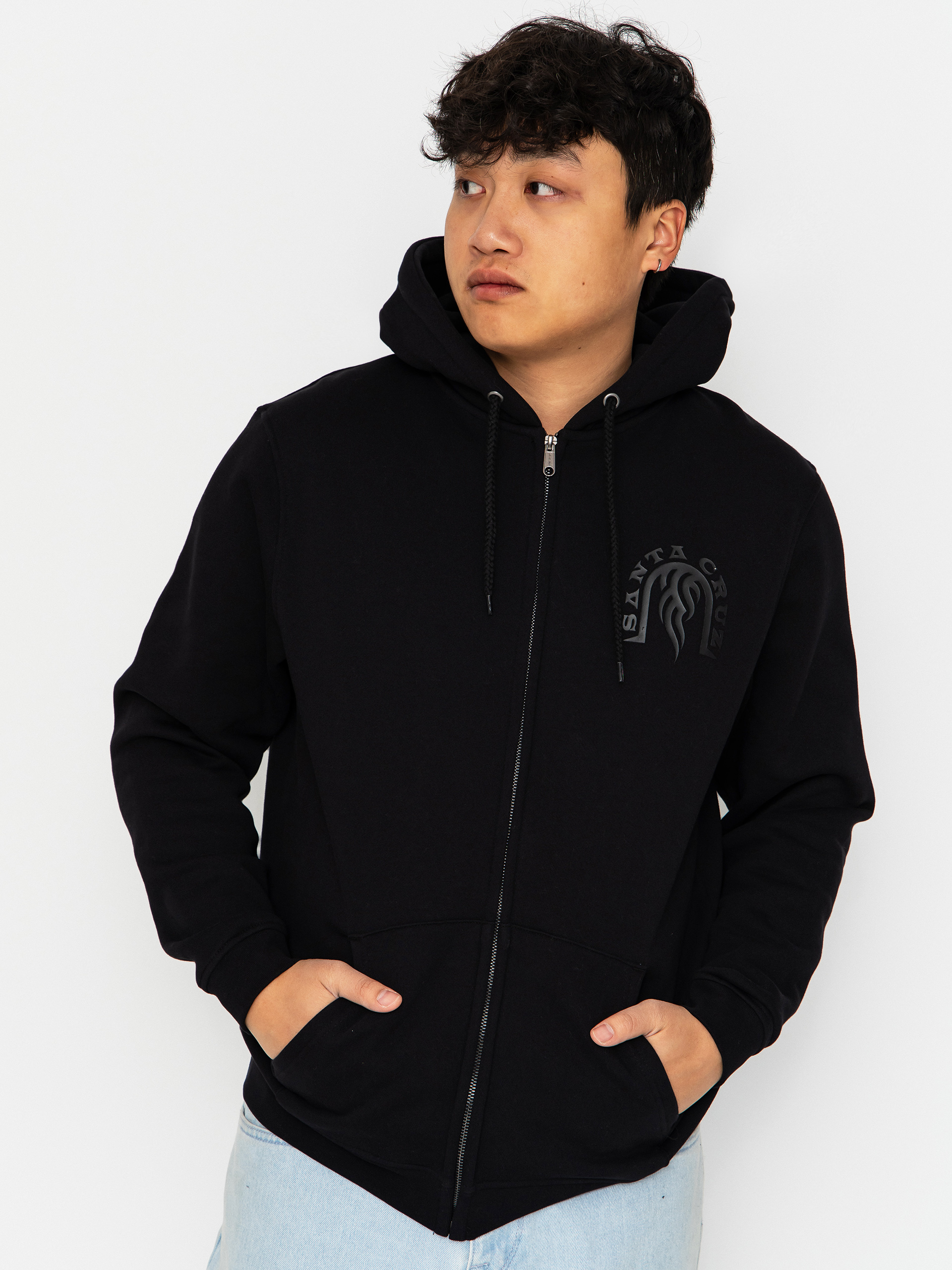 Mikina s kapucňou Santa Cruz Dressen Tribal Arch ZHD (black)