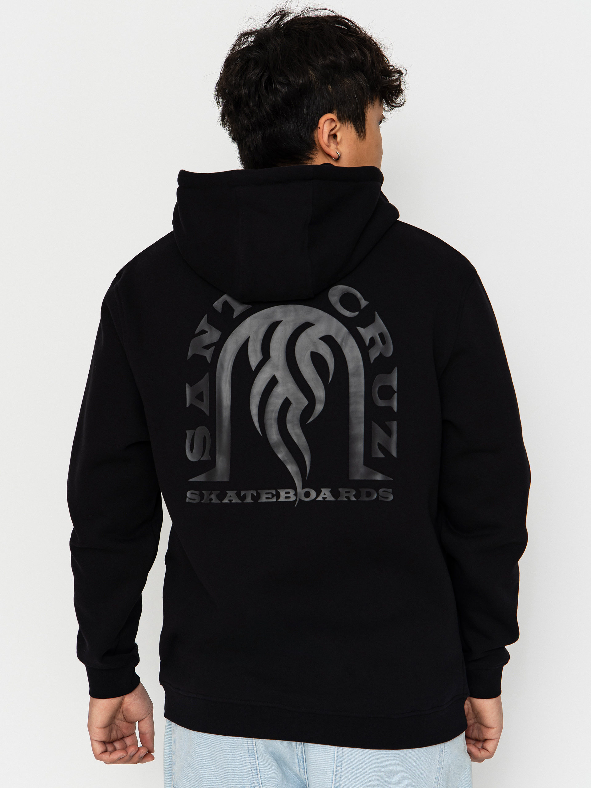 Mikina s kapucňou Santa Cruz Dressen Tribal Arch ZHD (black)
