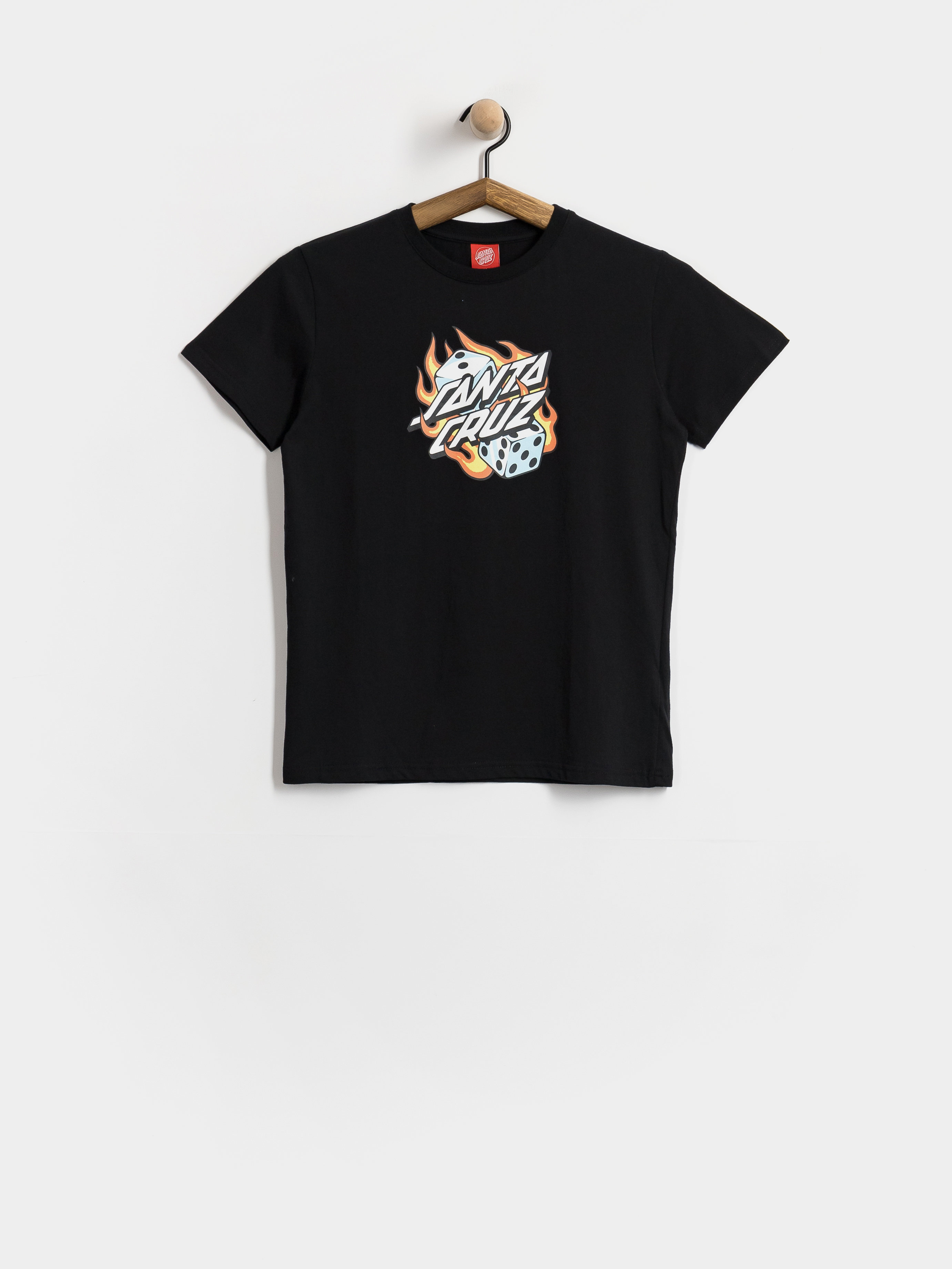 Tričko Santa Cruz Flaming Dice Dot JR (black)