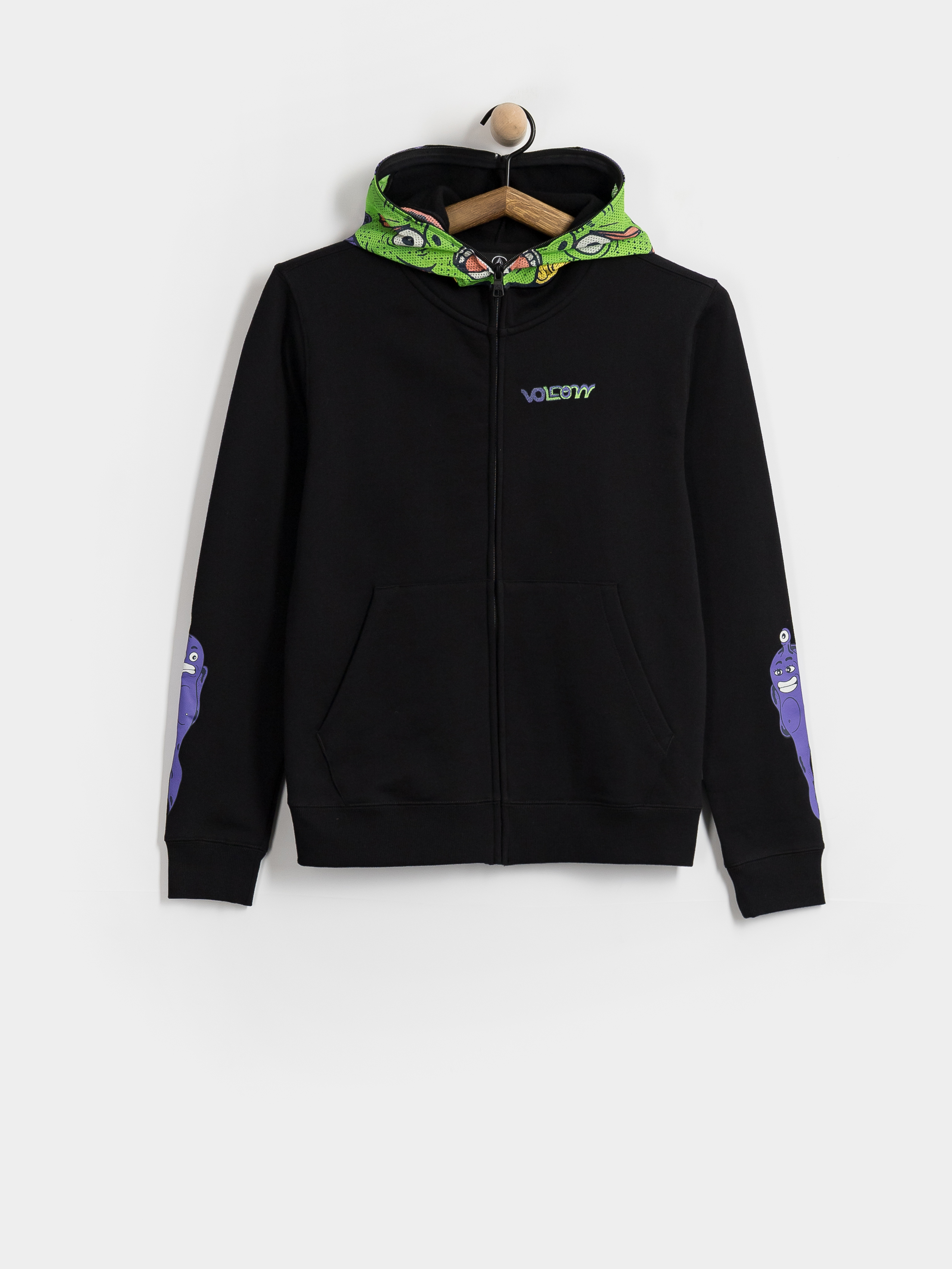 Mikina s kapucňou Volcom Fa Ben Sanair Full ZIP JR (black)