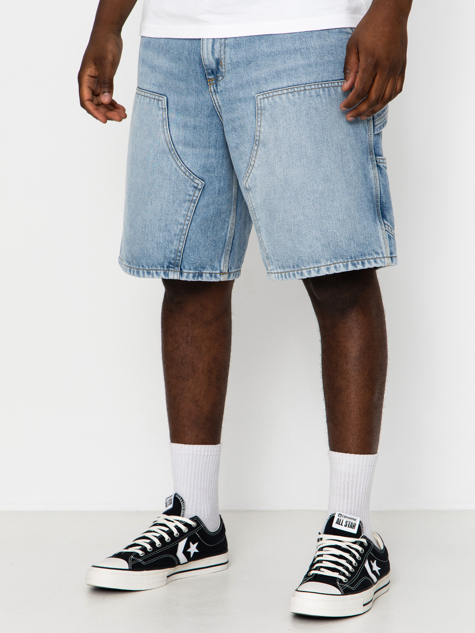 Kraťasy Carhartt WIP Double Knee (blue heavy worn bleached)