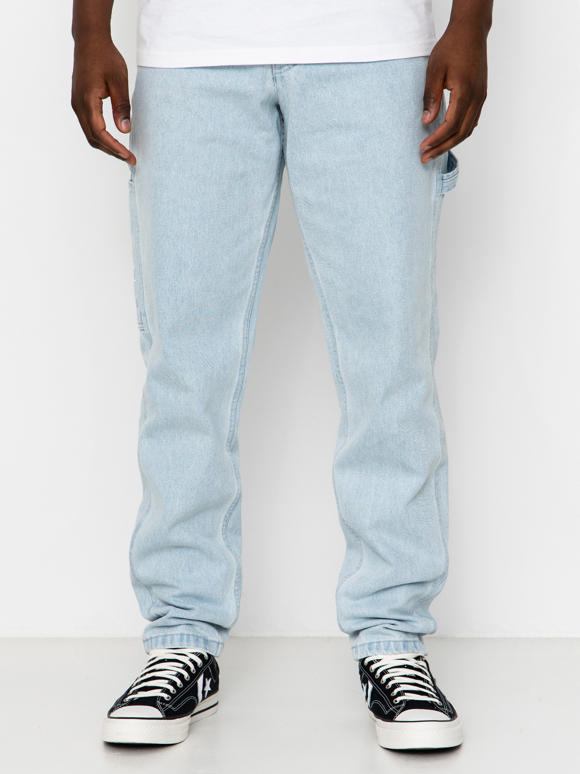 Nohavice Karl Kani Retro Tapered Workwear Denim (bleached blue)