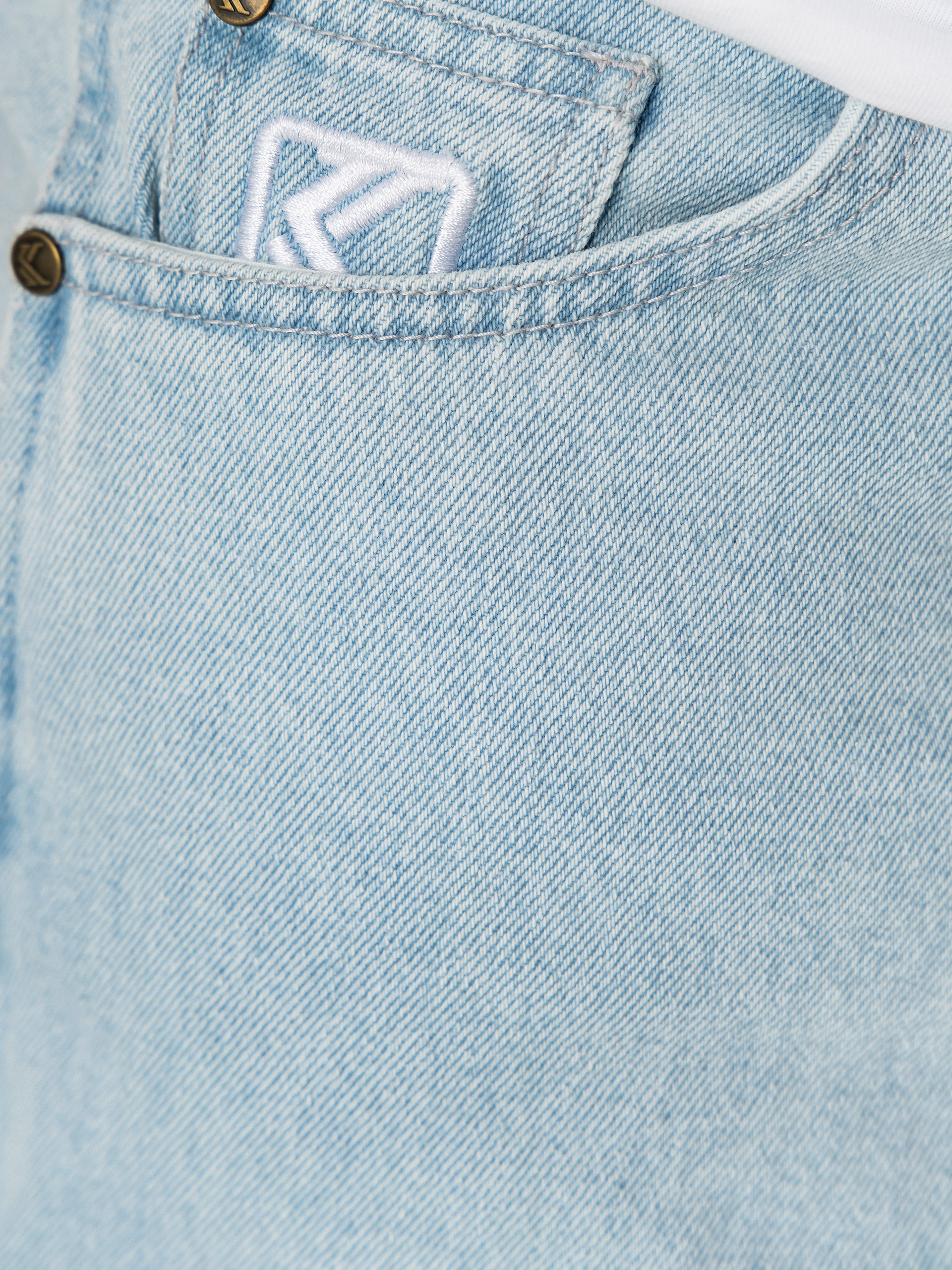 Nohavice Karl Kani Retro Tapered Workwear Denim (bleached blue)