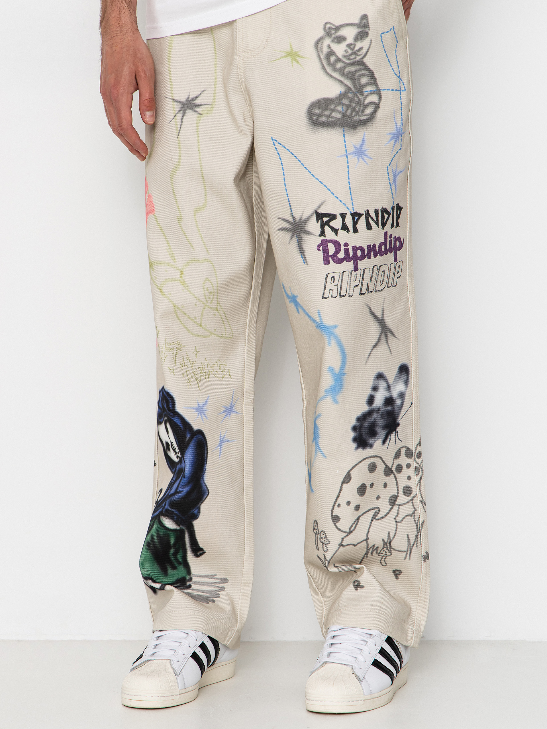 Nohavice RipNDip Goosebumps Wide Fit (bone)