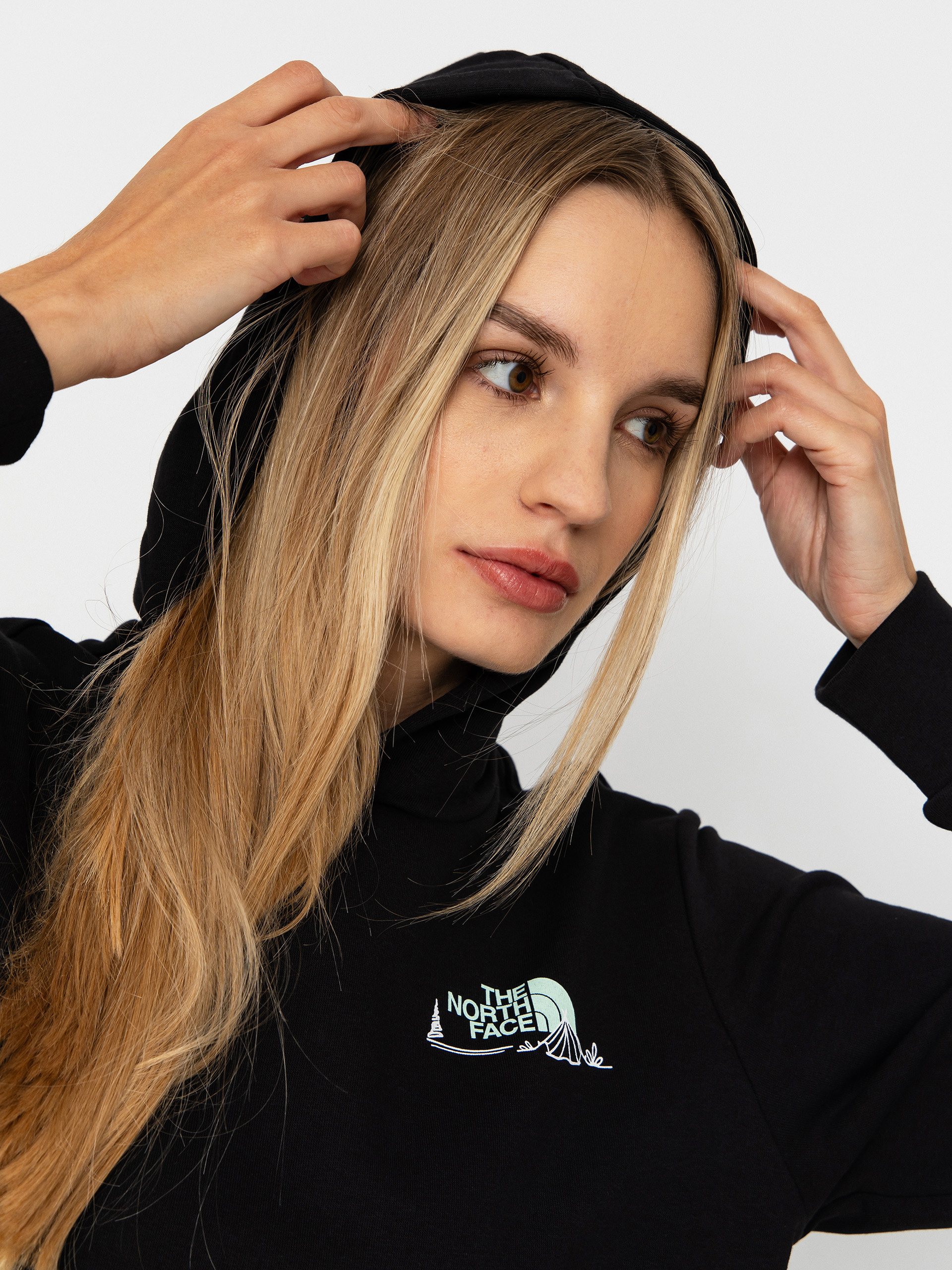 Mikina s kapucňou The North Face Monte HD Wmn (tnf black)
