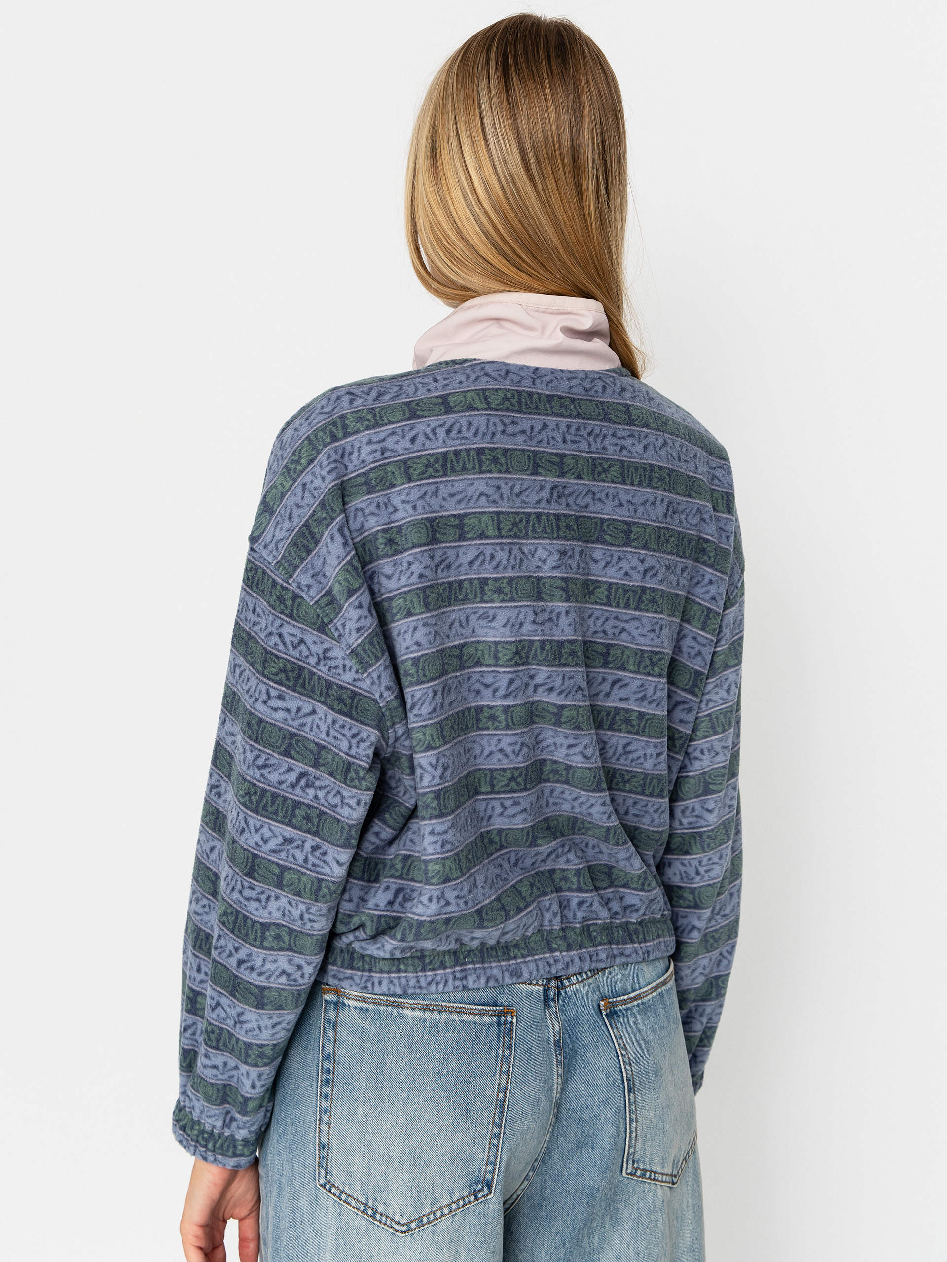 Dámsky Flísová mikina Quiksilver Kedai FZ (ashley blue kedai stripe)