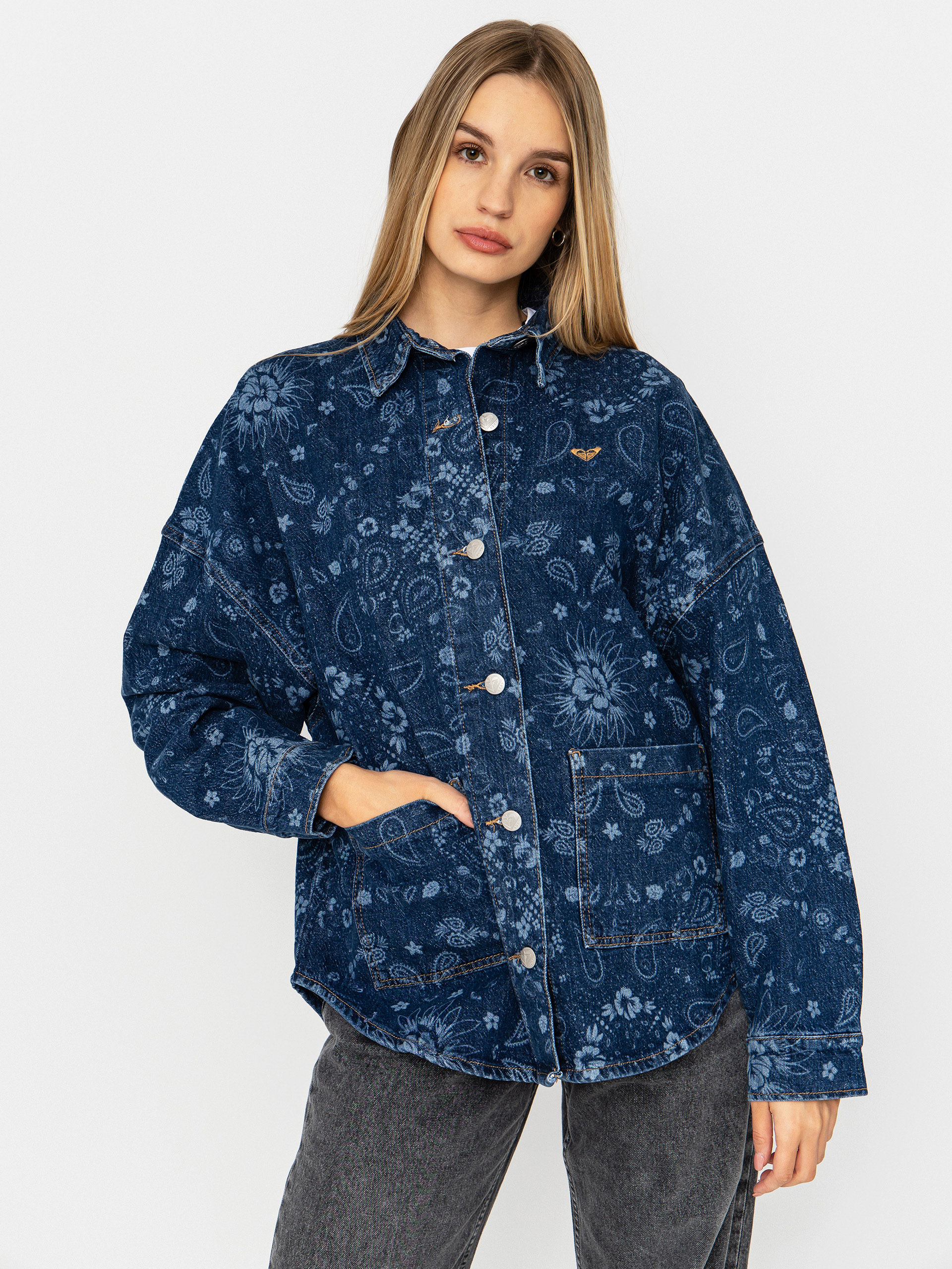 Košeľa Roxy Kick Back Washed Denim Wmn