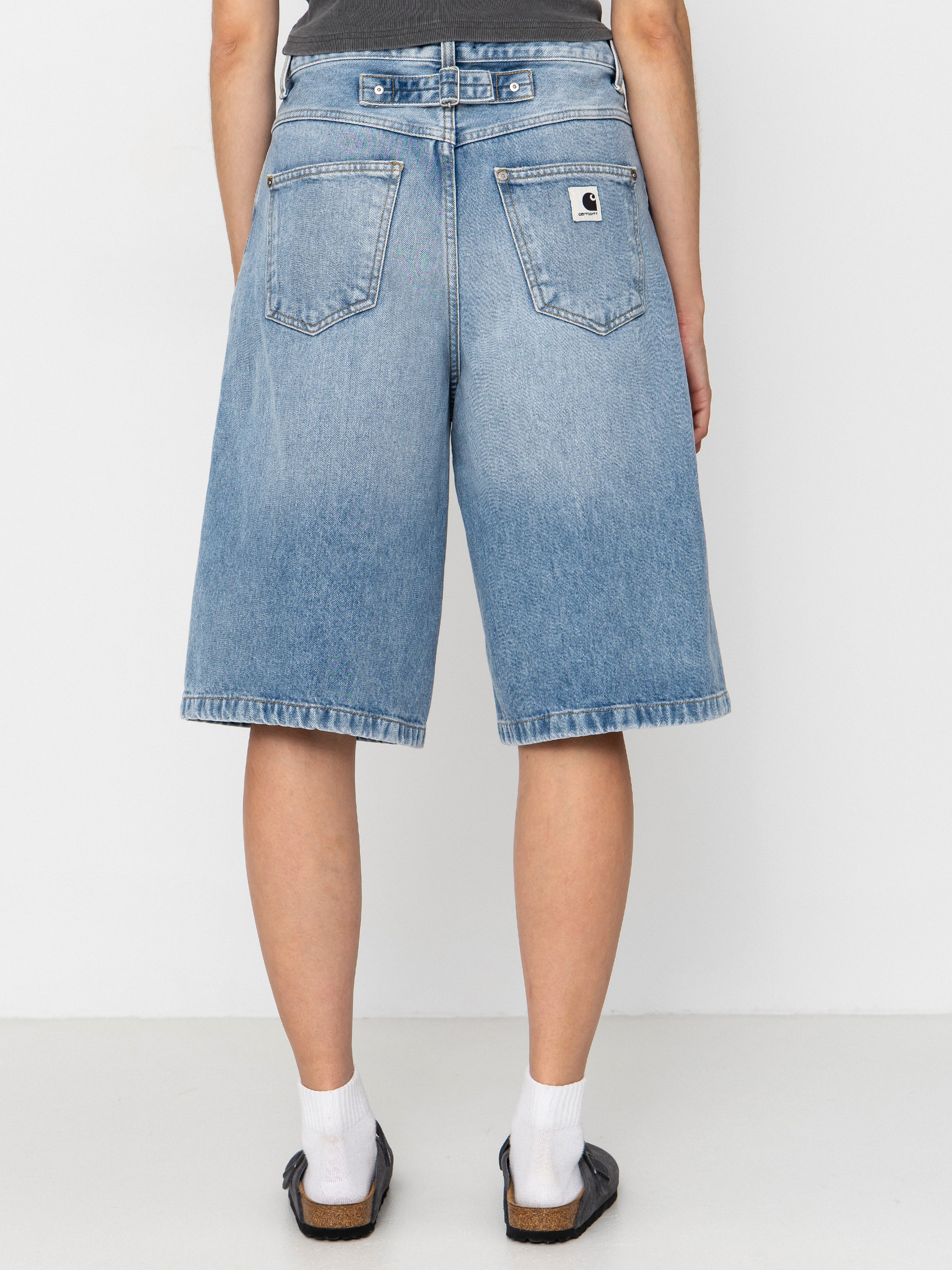 Kraťasy Carhartt WIP Belmont Wmn (blue heavy worn bleached)