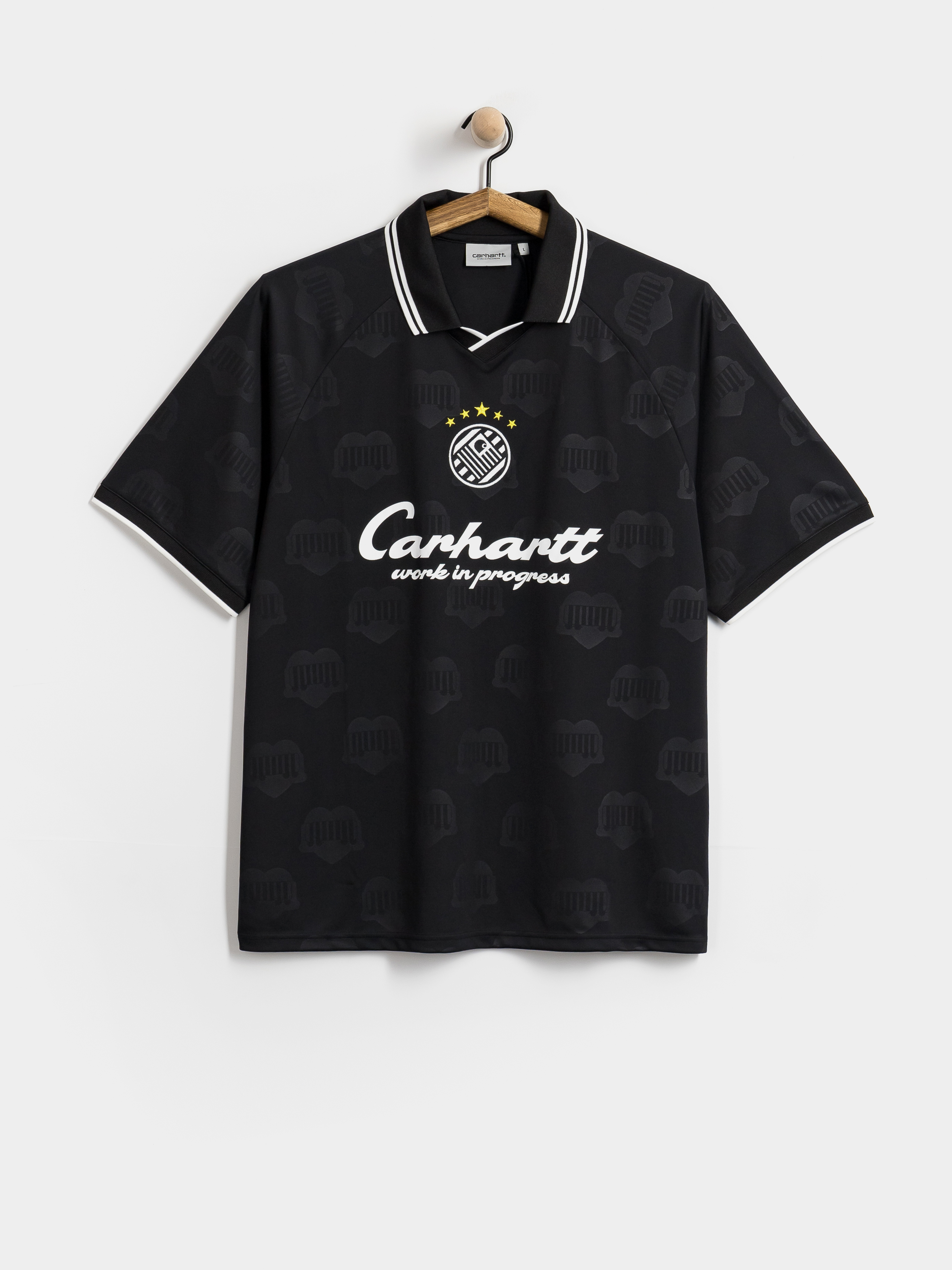 Tričko Carhartt WIP Terrace Football (heart train jacquard black)
