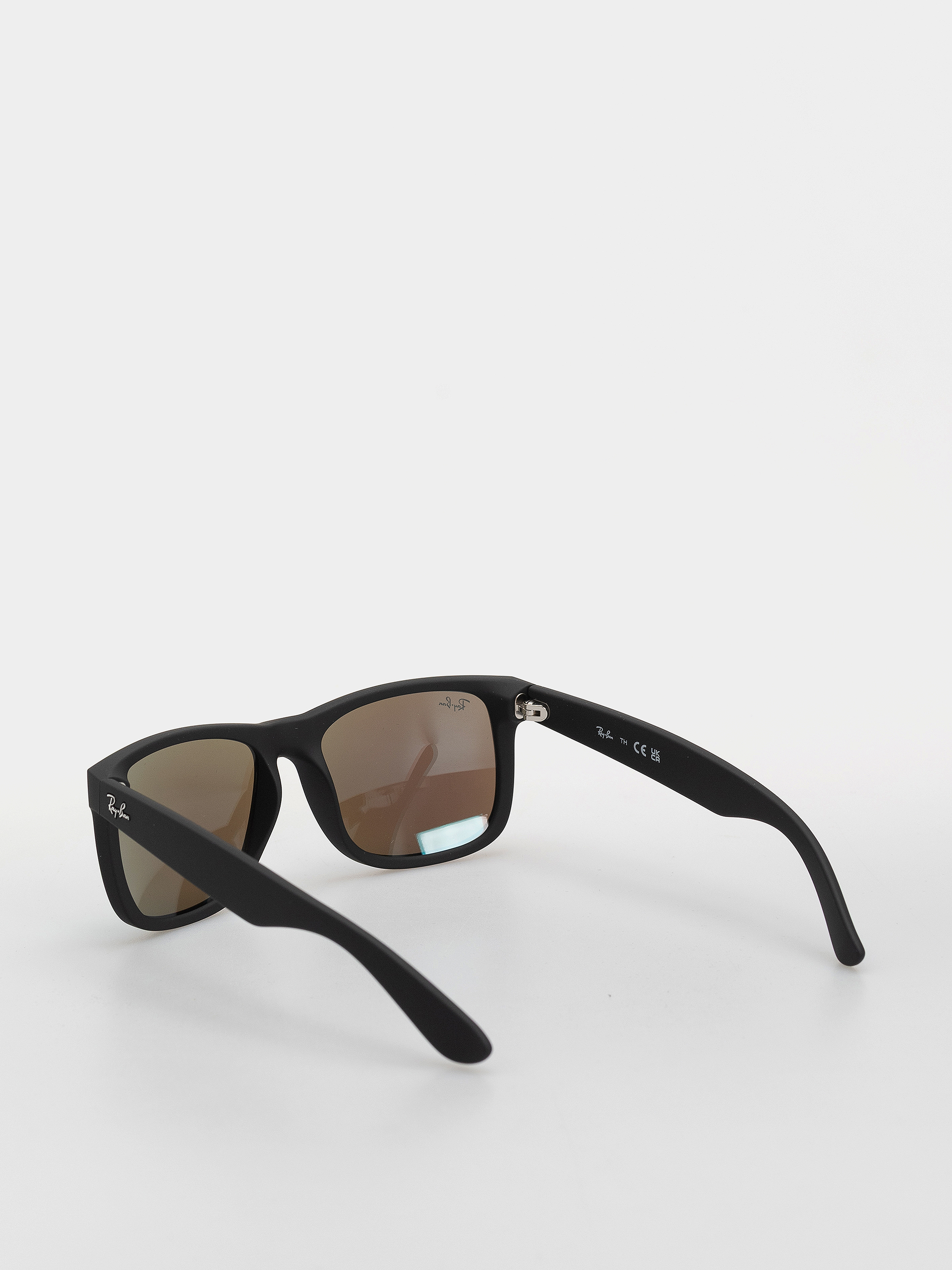 Slnečné okuliare Ray-Ban Justin (matowy guma czarny/lustrzany niebieski)