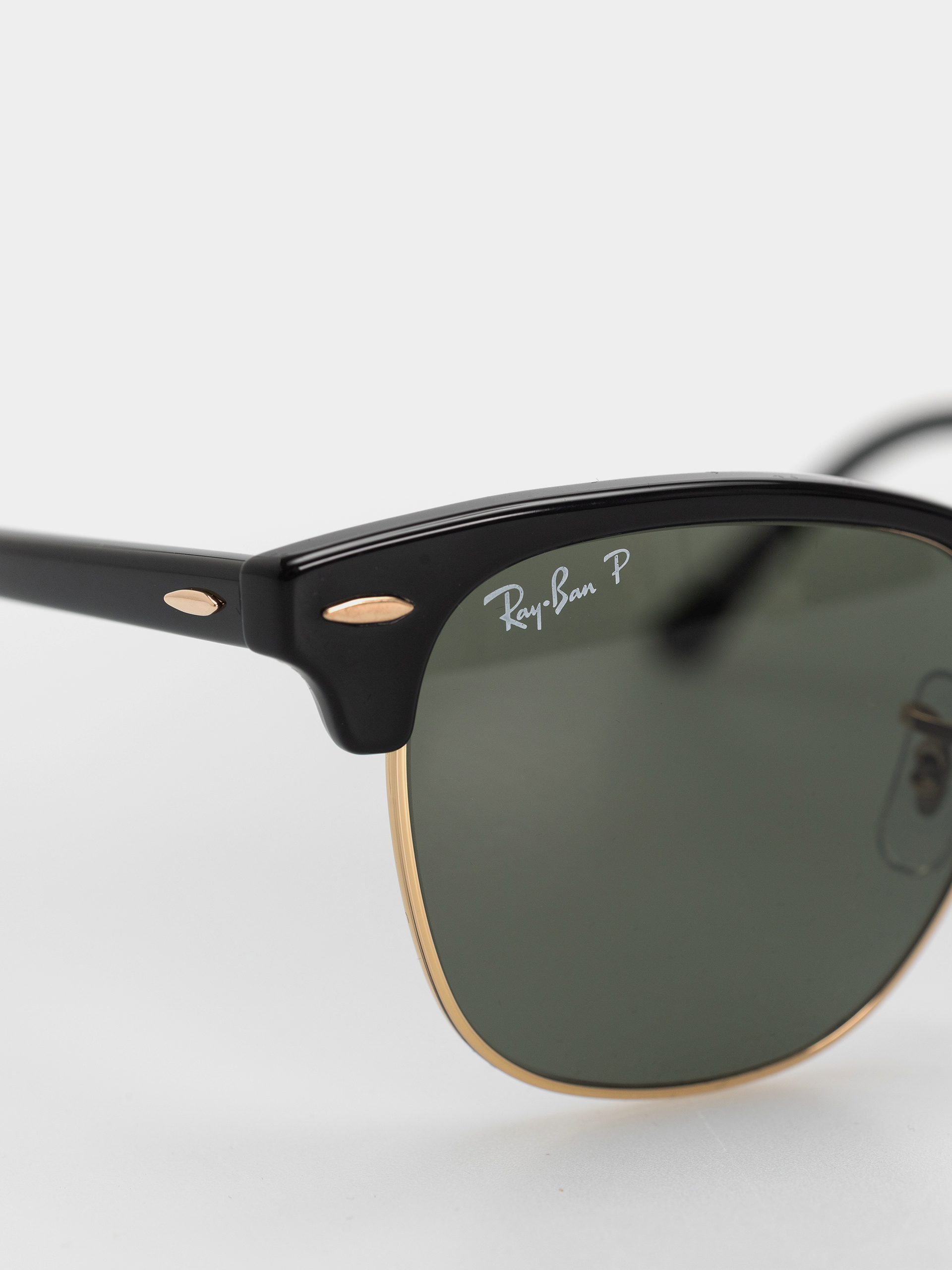 Slnečné okuliare Ray-Ban Clubmaster Classic (polerowany czarny i złoty/zielony g-15 polaryzowany)