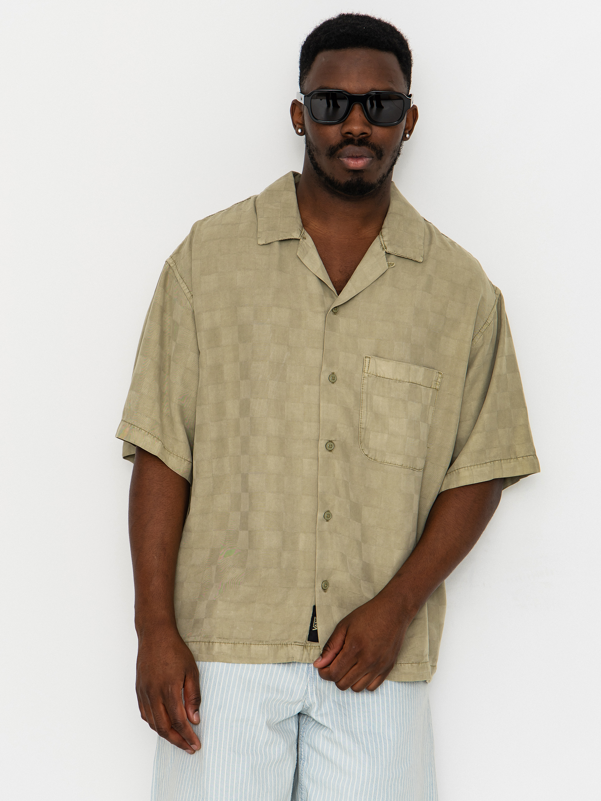 Košeľa Vans Van Doren Tencel Check Camp (soft sage)