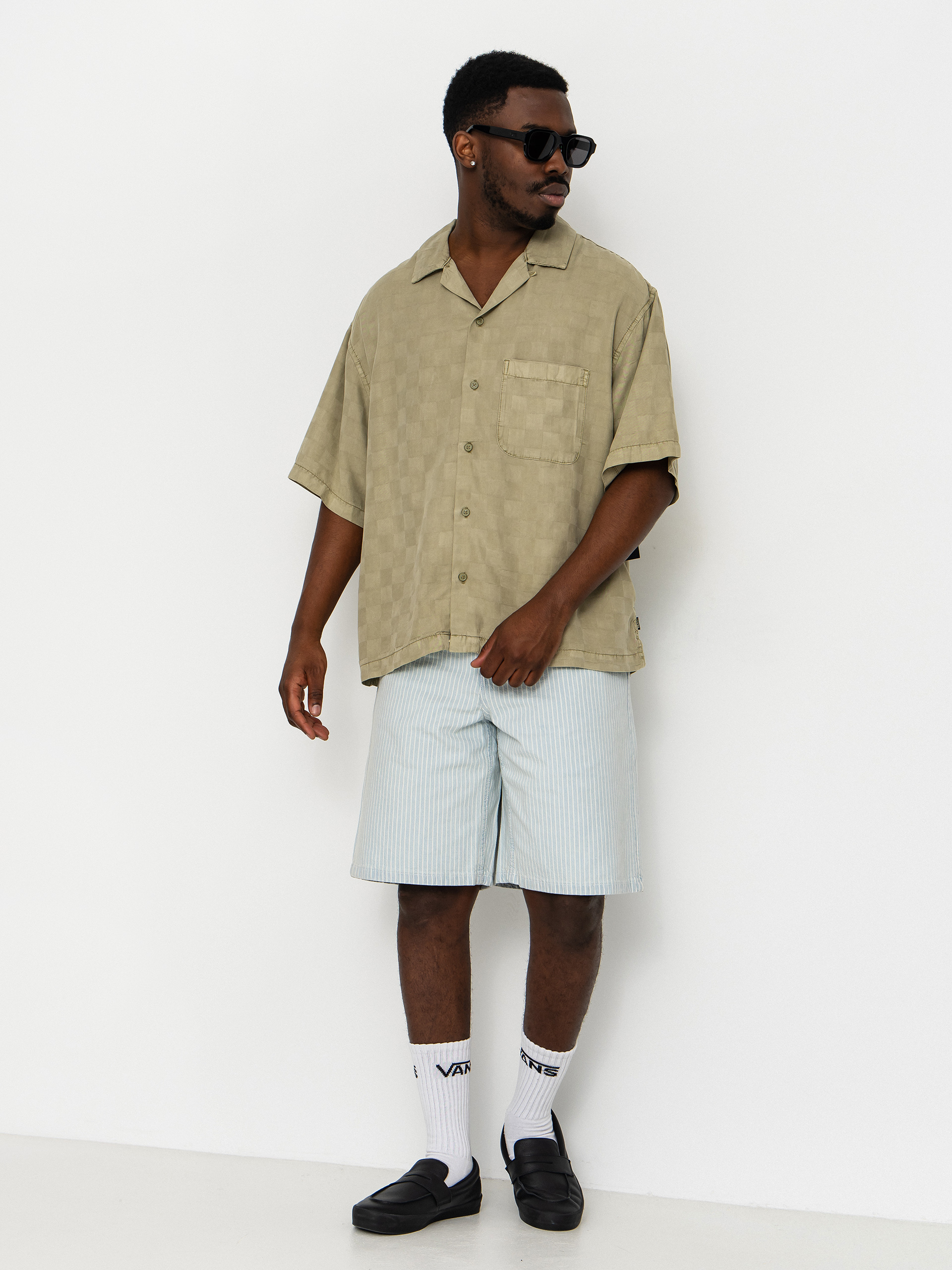 Košeľa Vans Van Doren Tencel Check Camp (soft sage)