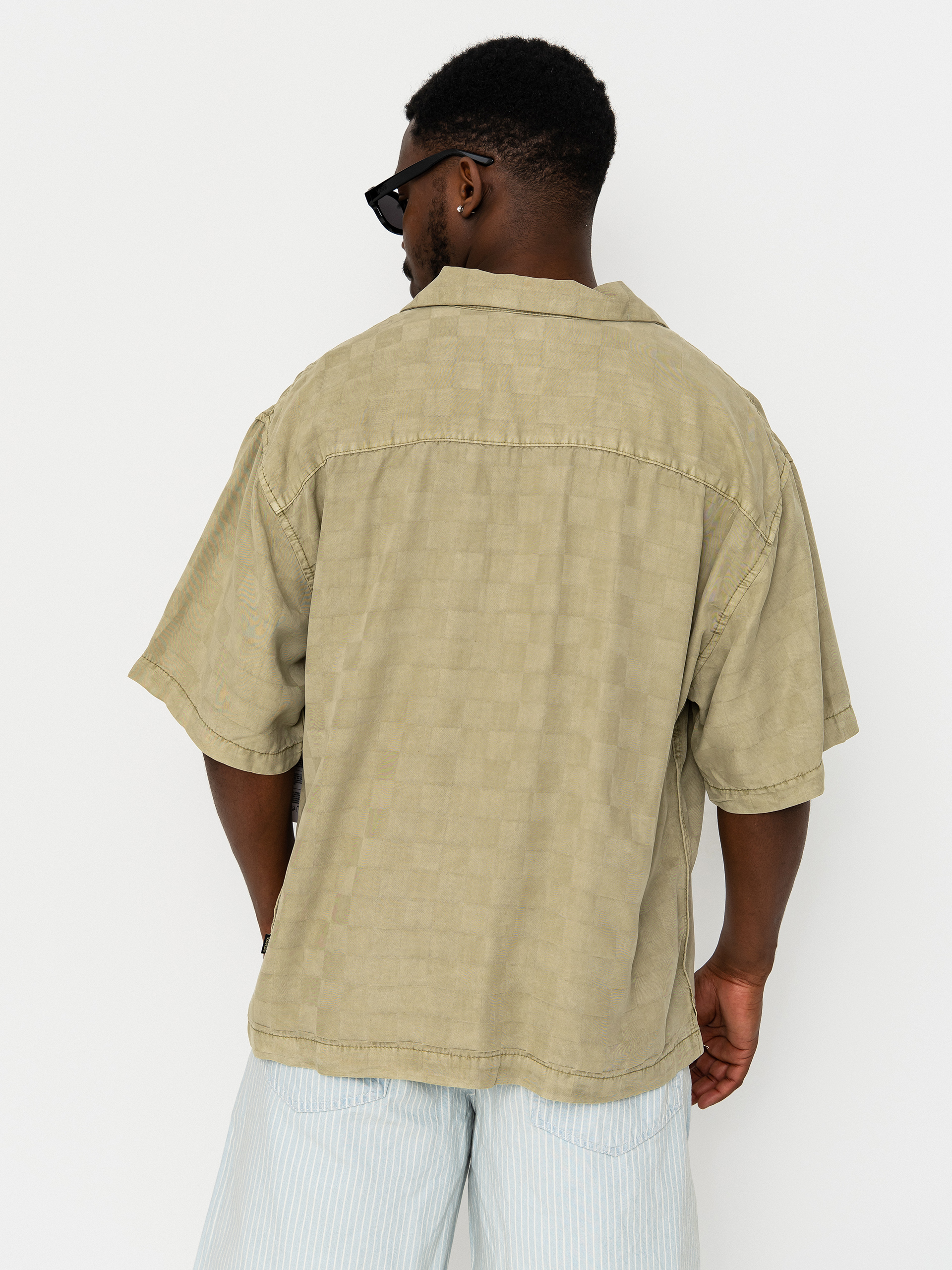 Košeľa Vans Van Doren Tencel Check Camp (soft sage)