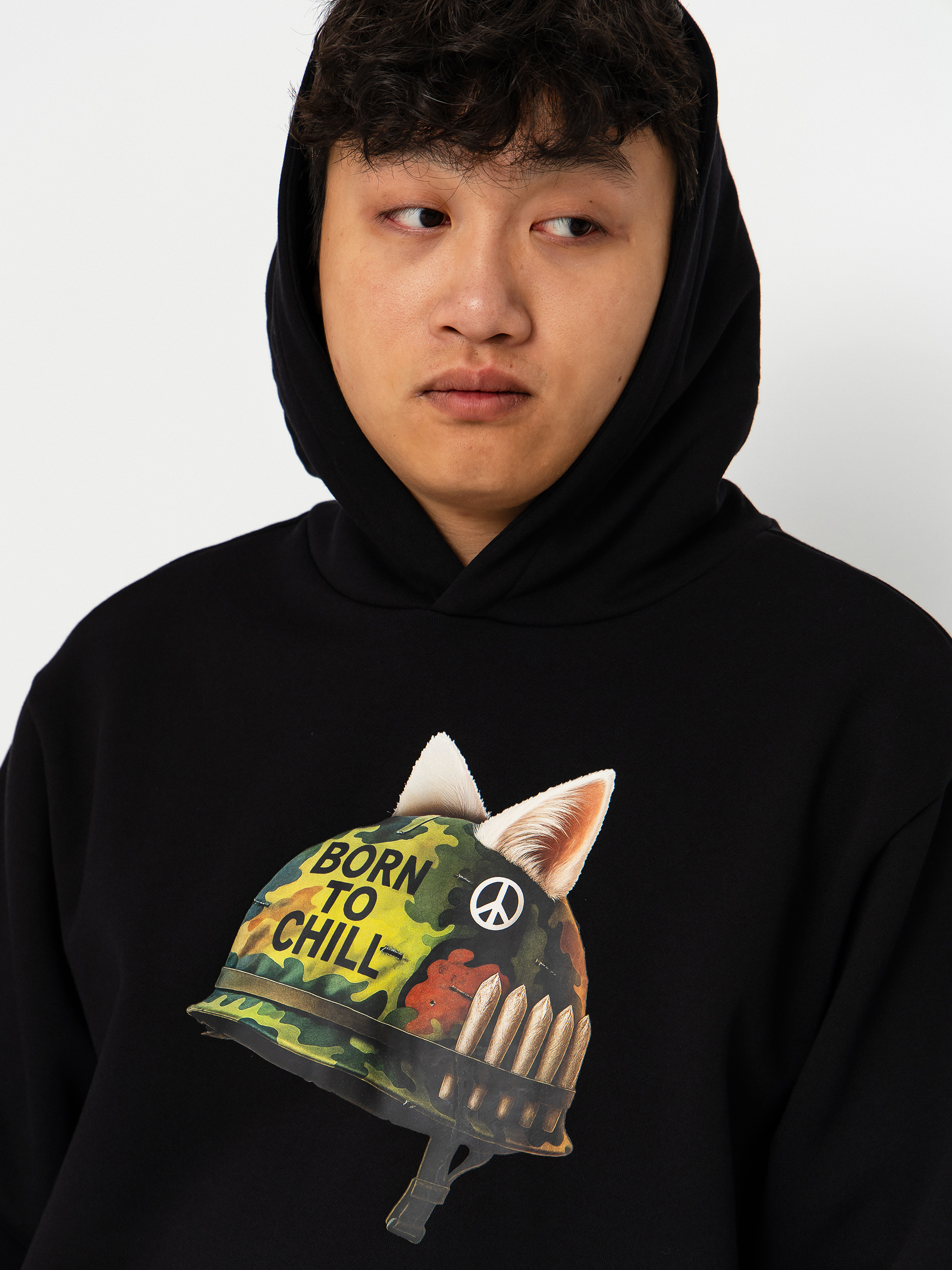 Mikina s kapucňou RipNDip Born To Chill HD (black wash)