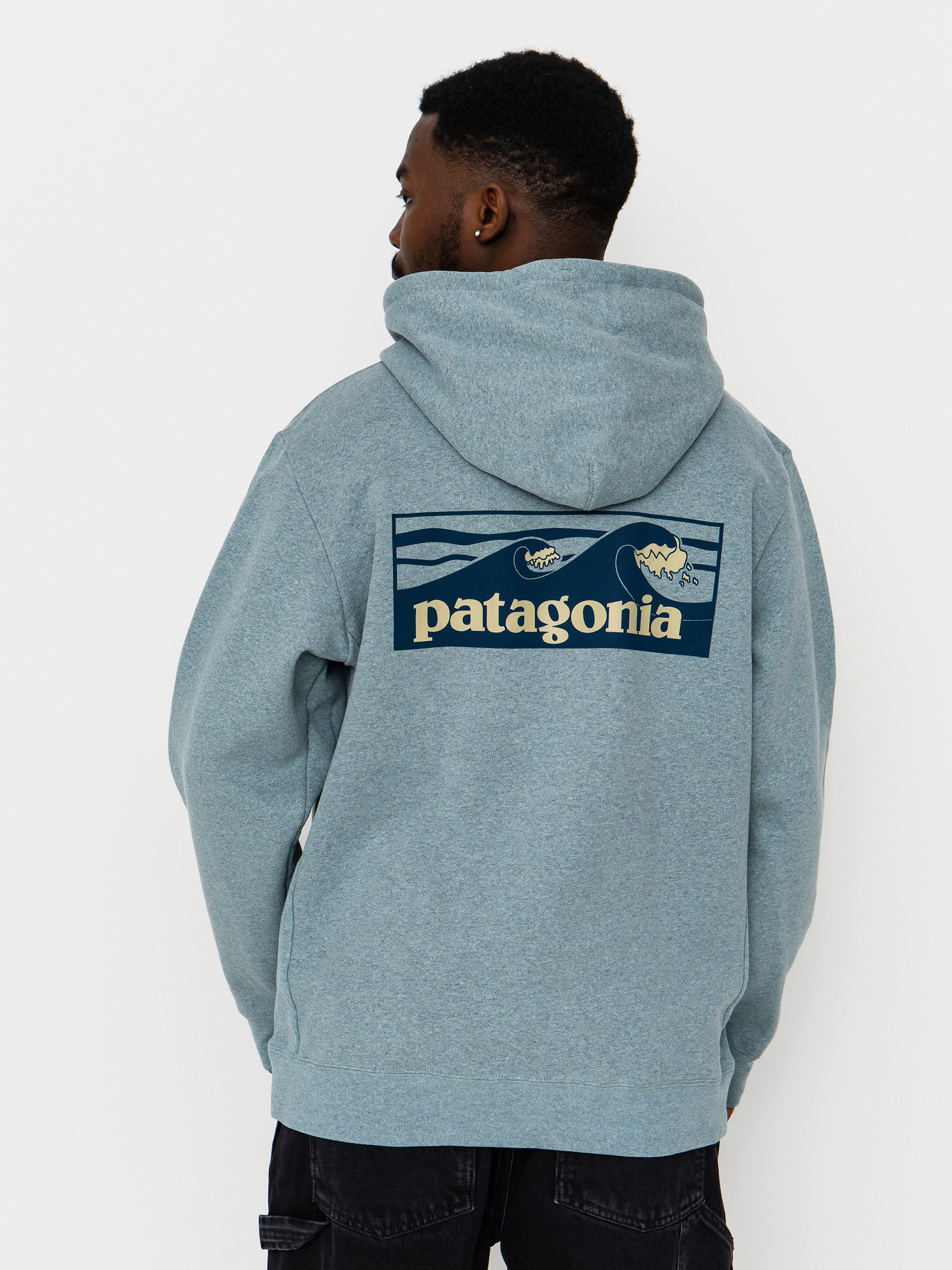 Mikina s kapucu0148ou Patagonia Boardshort Logo Uprisal HD (blue sage)