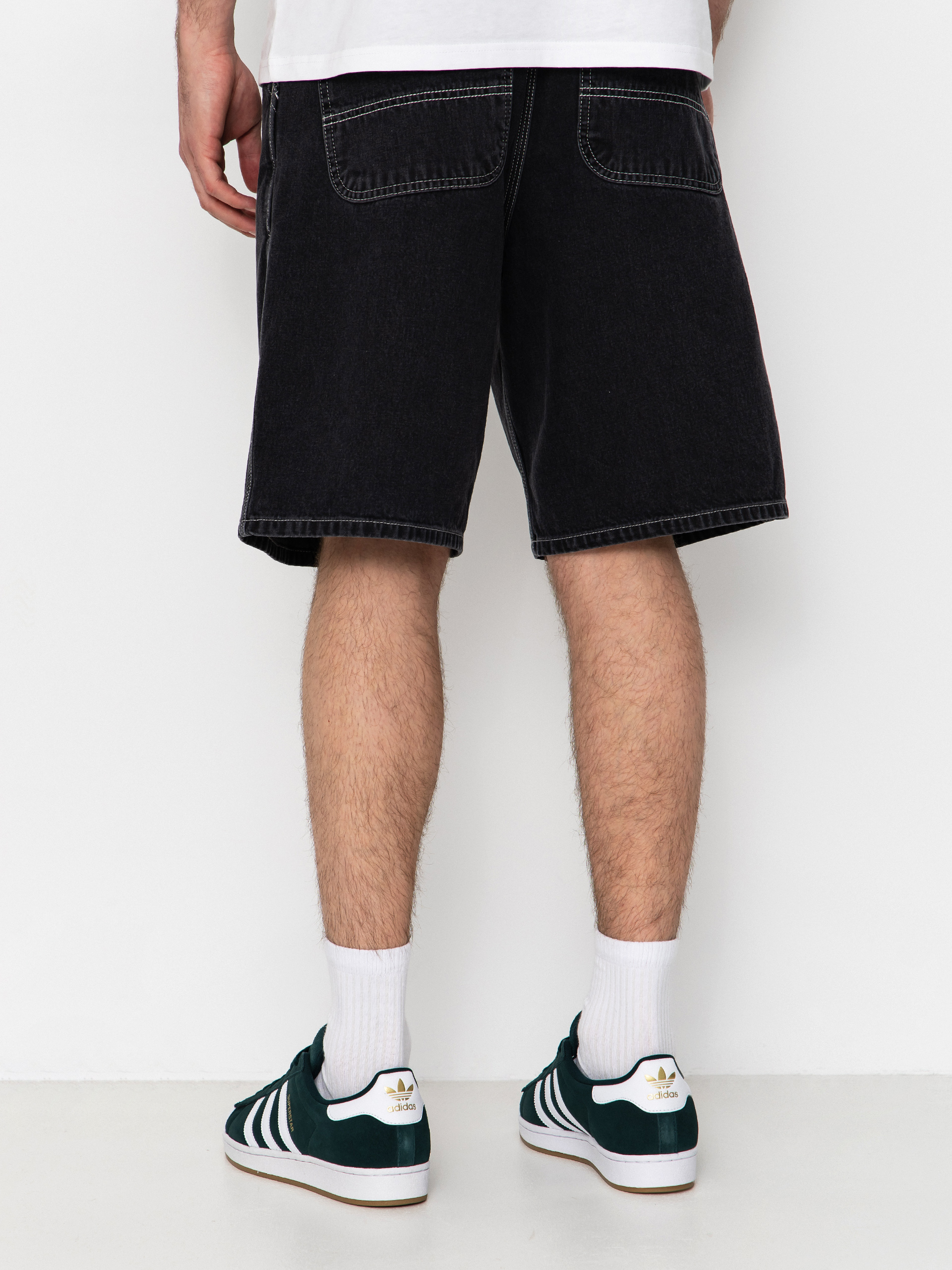 Kraťasy Carhartt WIP Simple (black heavy stone wash)