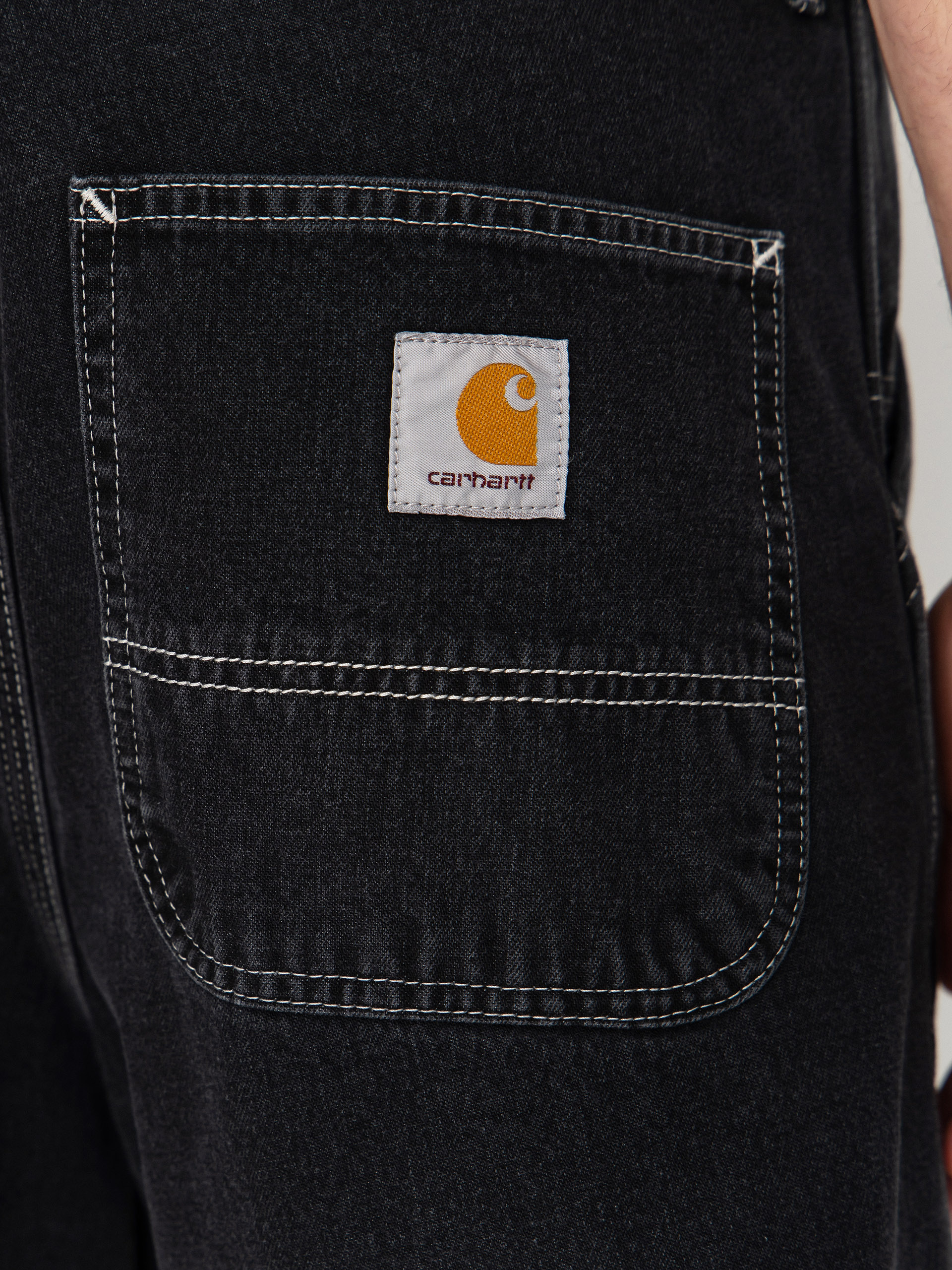 Kraťasy Carhartt WIP Simple (black heavy stone wash)