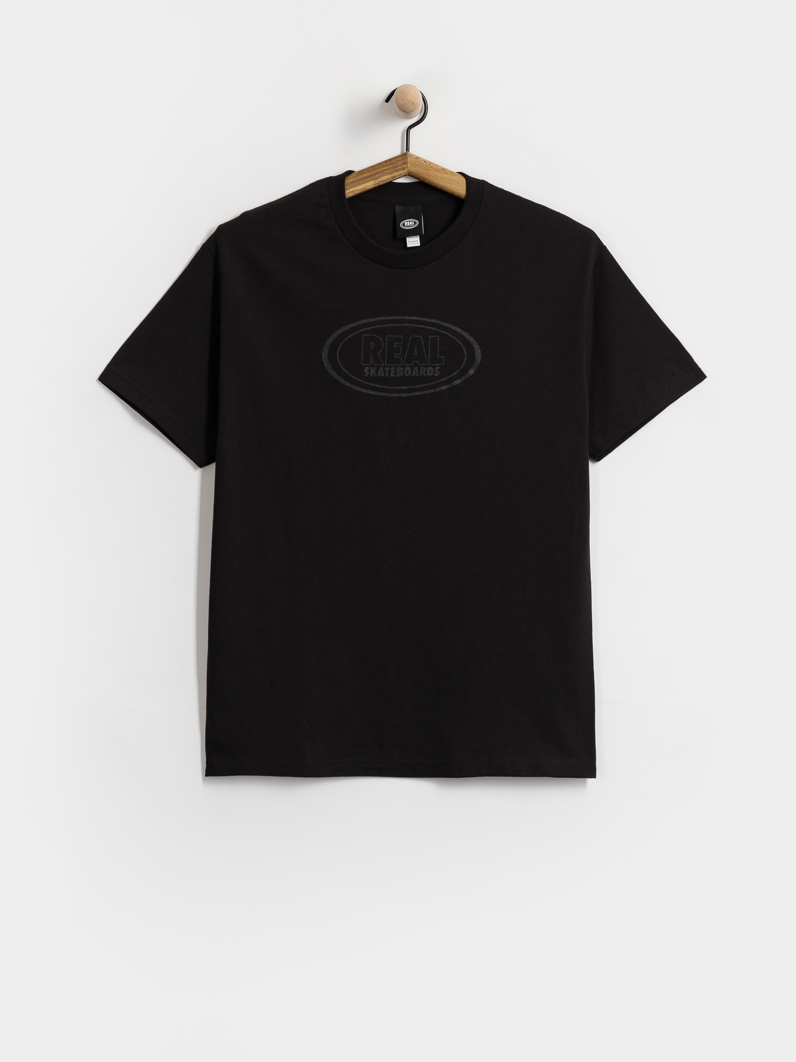 Tričko Real Oval (black w/black tonal print)