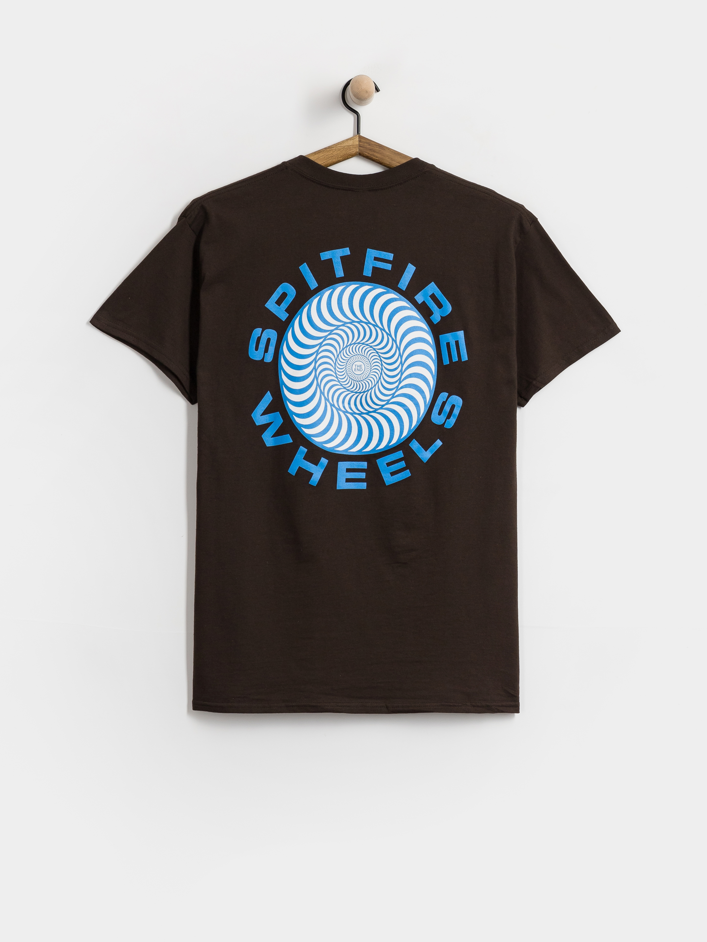 Tričko Spitfire Classic '87 Swirl Fill (dark chocolate with blue & white prints)