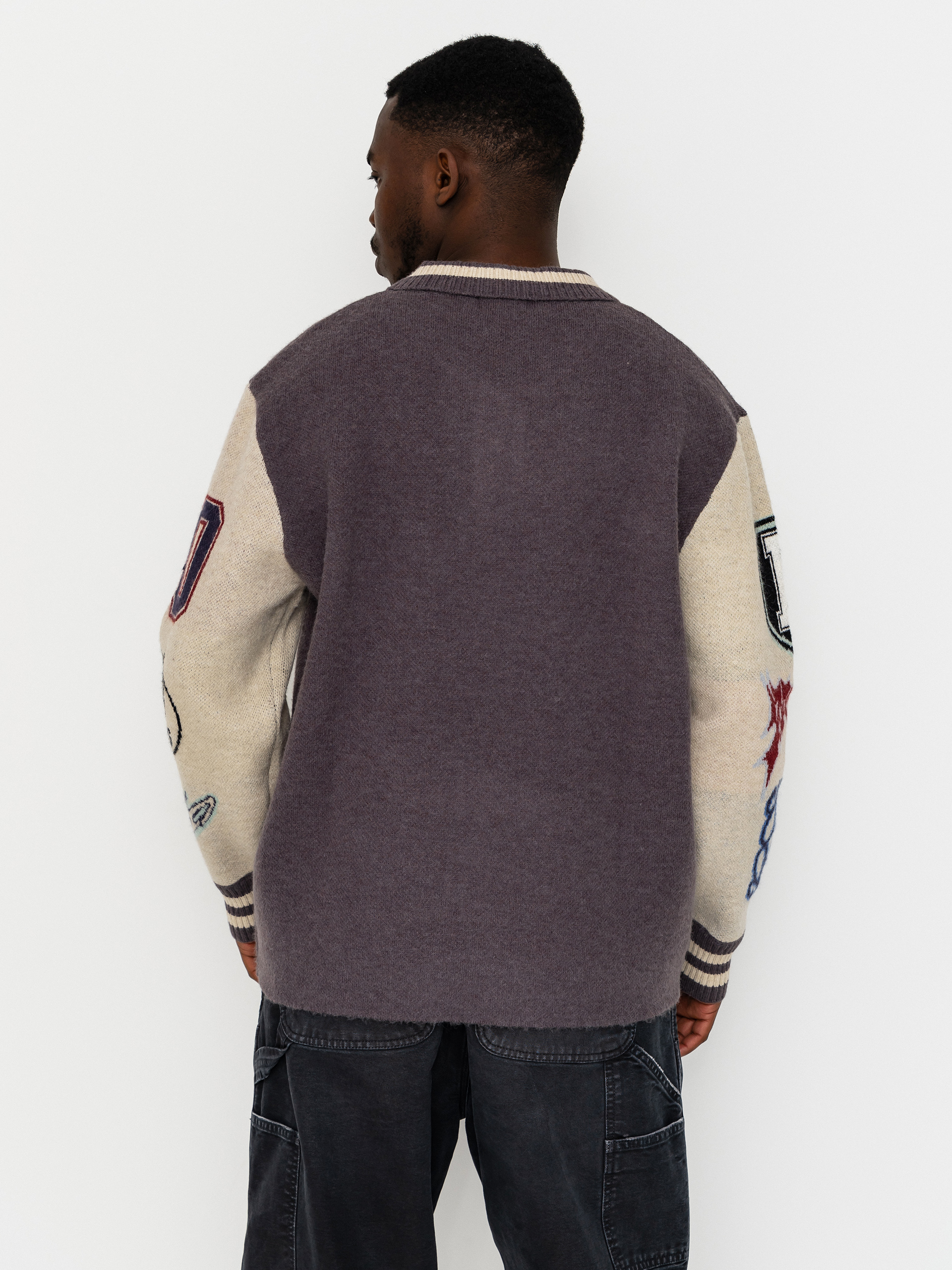 Sveter RipNDip Run It Up Knit (charoal cream)