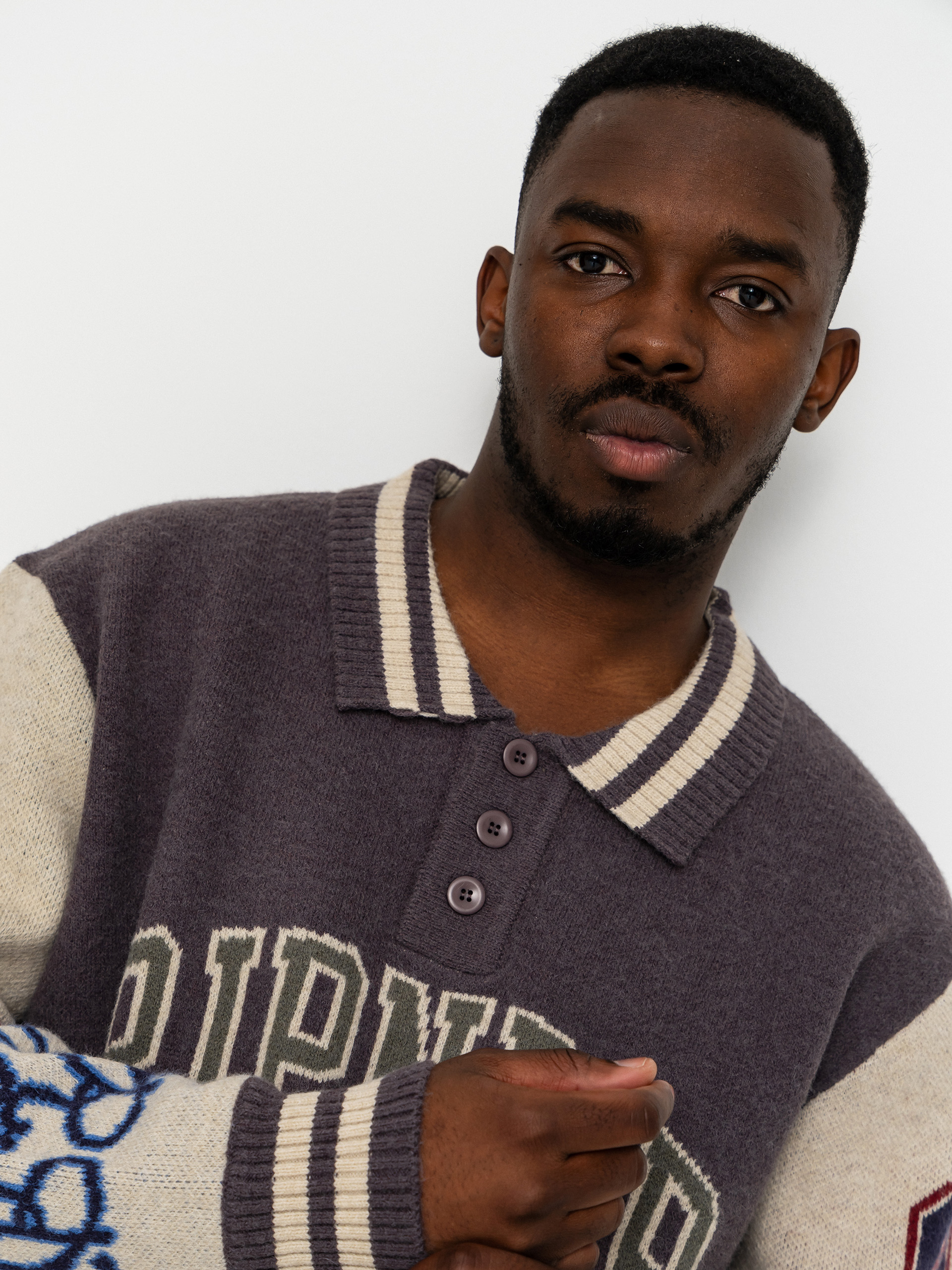 Sveter RipNDip Run It Up Knit (charoal cream)
