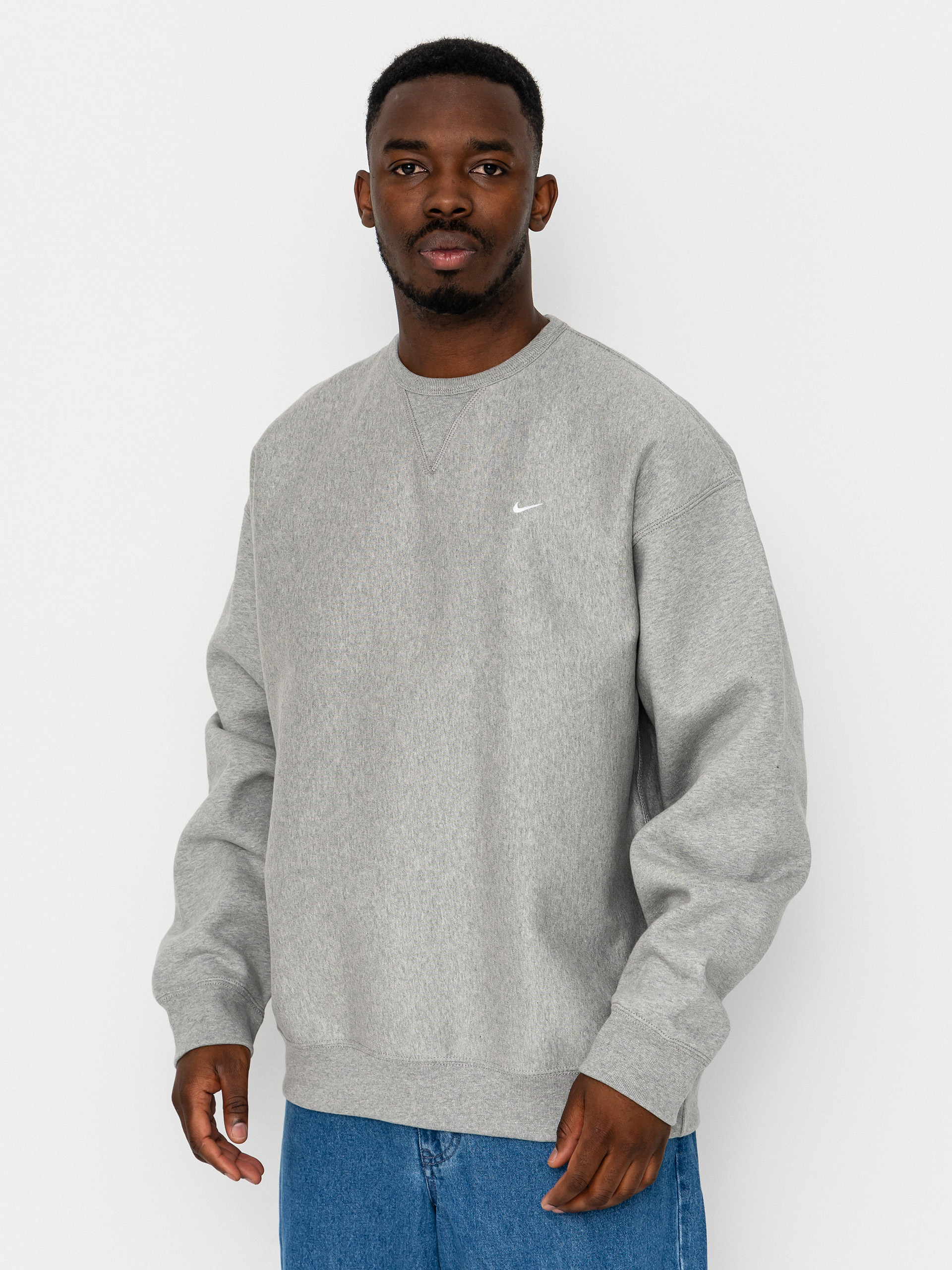 Mikina Nike SB Solo Swoosh (dk grey heather/white)