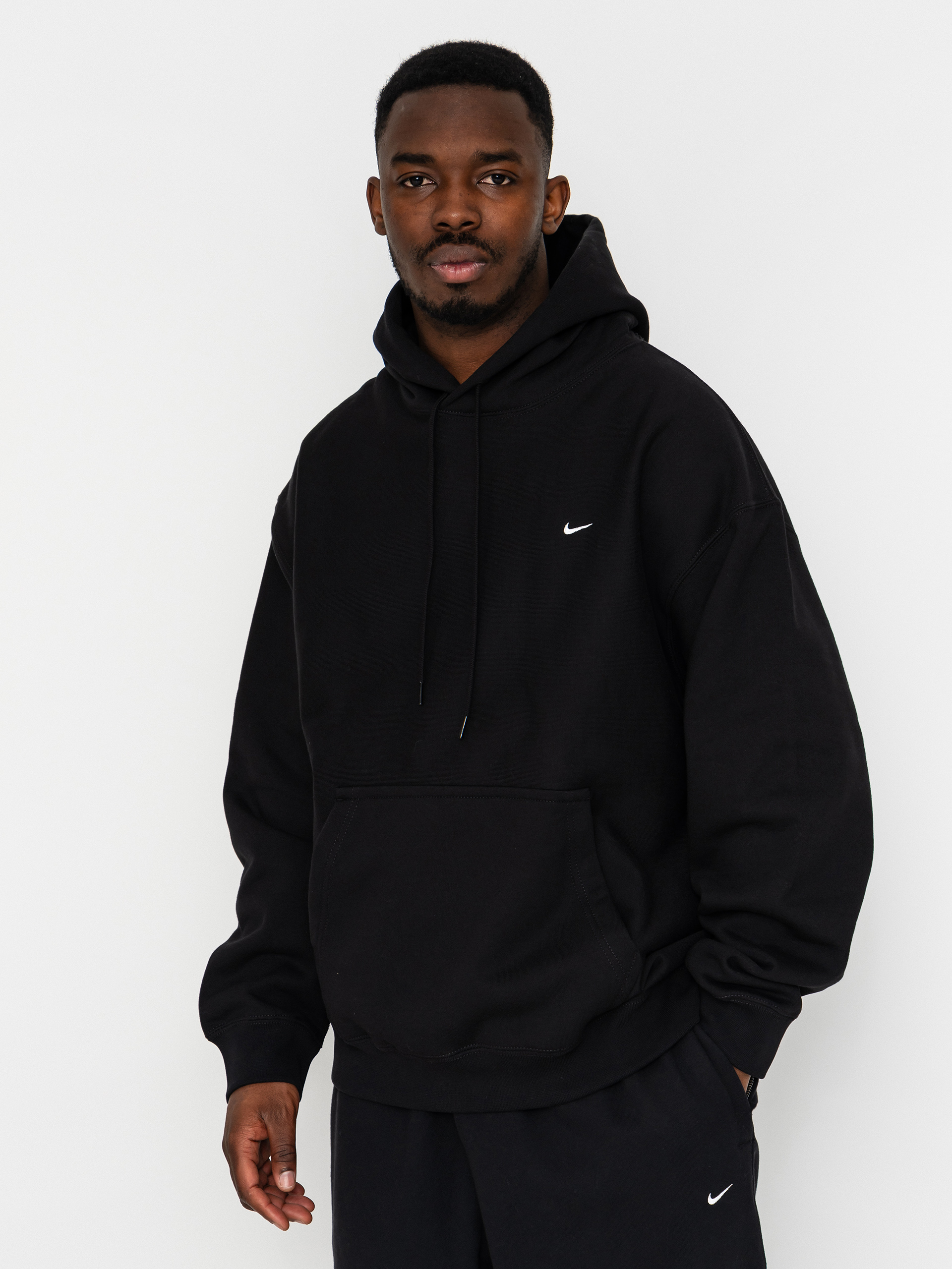 Mikina s kapucňou Nike SB Solo Swoosh HD (black/black/white)