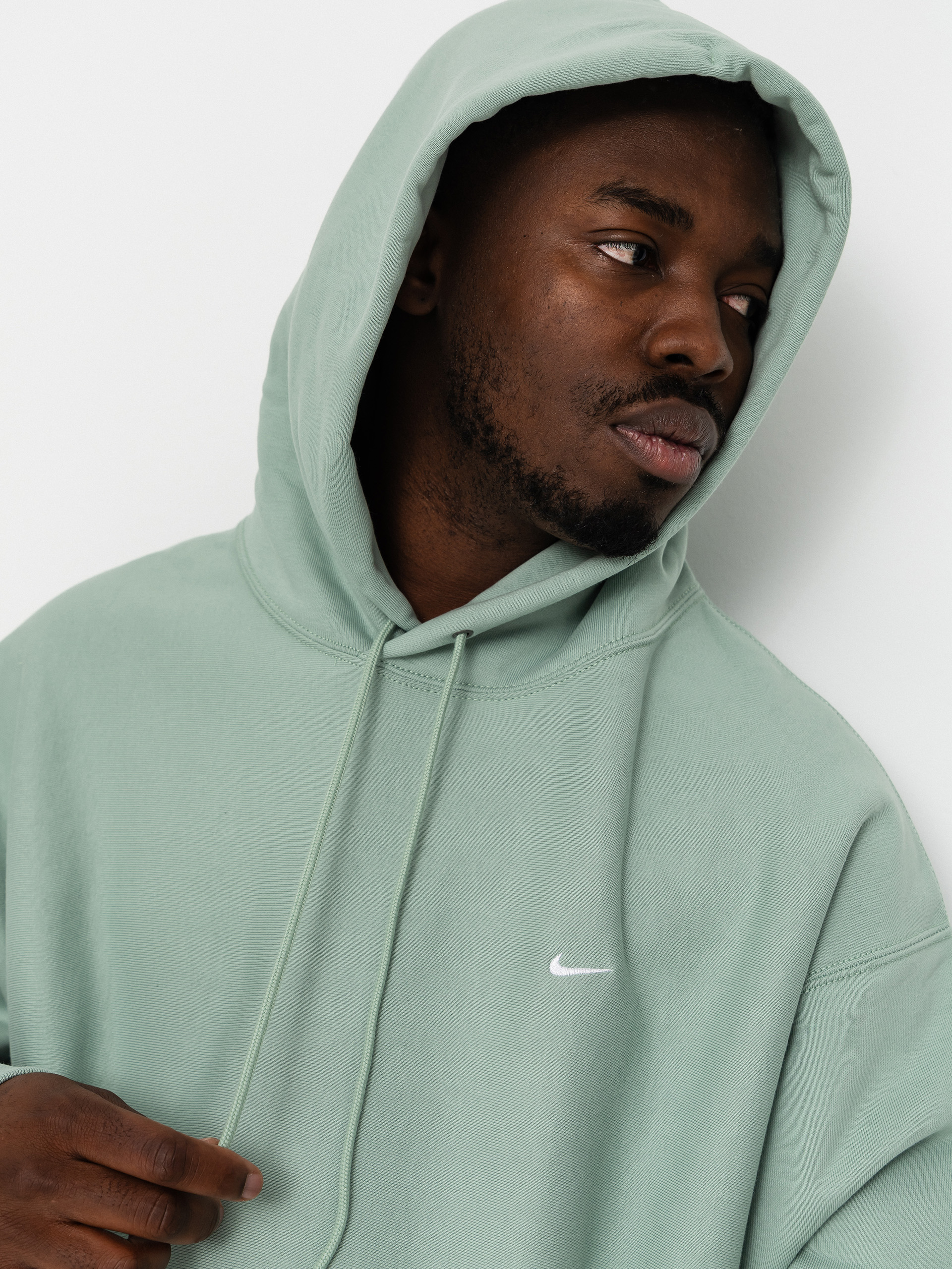 Mikina s kapucňou Nike SB Solo Swoosh HD (steam/white)