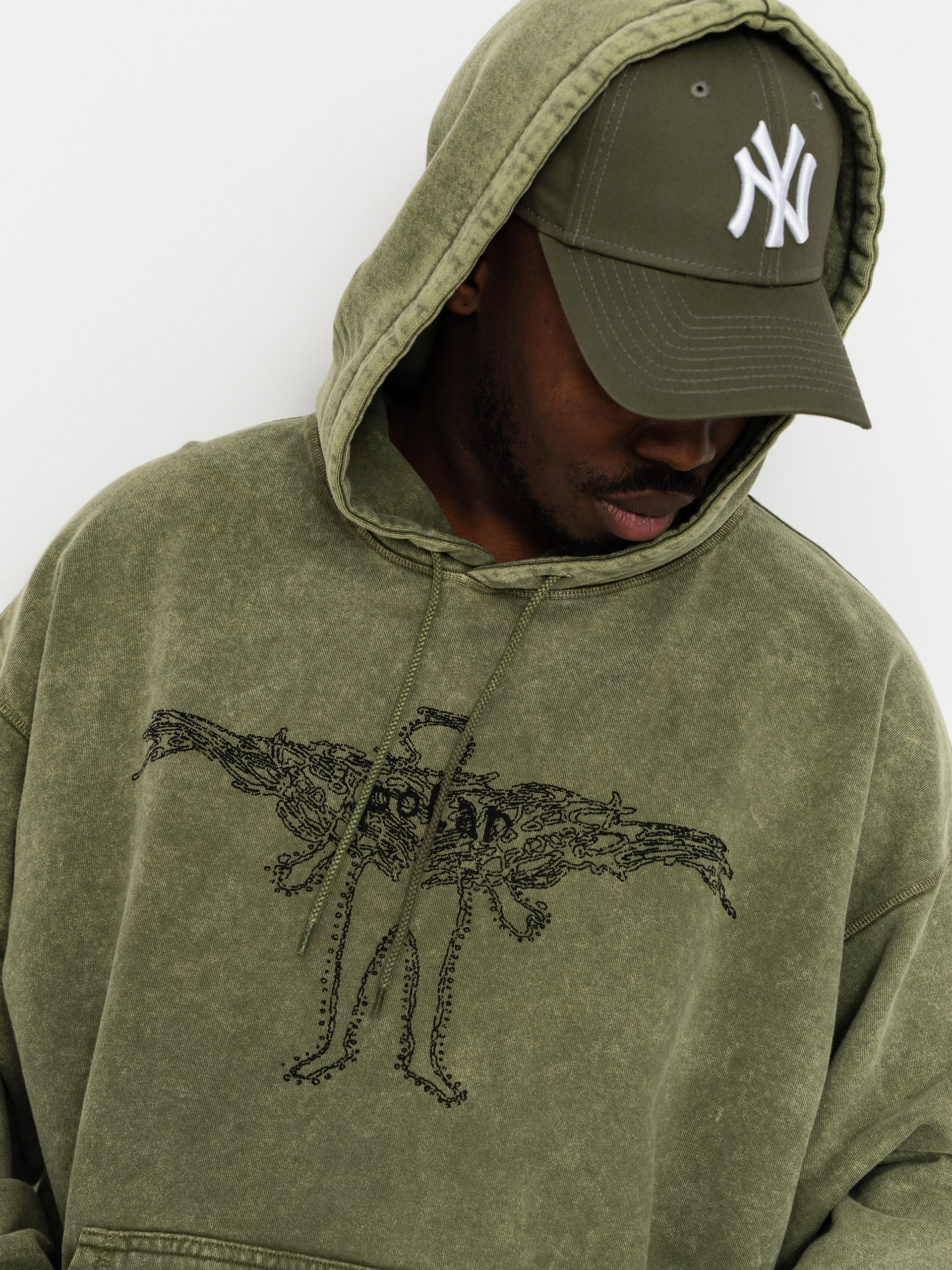 Mikina s kapucňou Polar Skate Acid Frank Soul HD (army green)