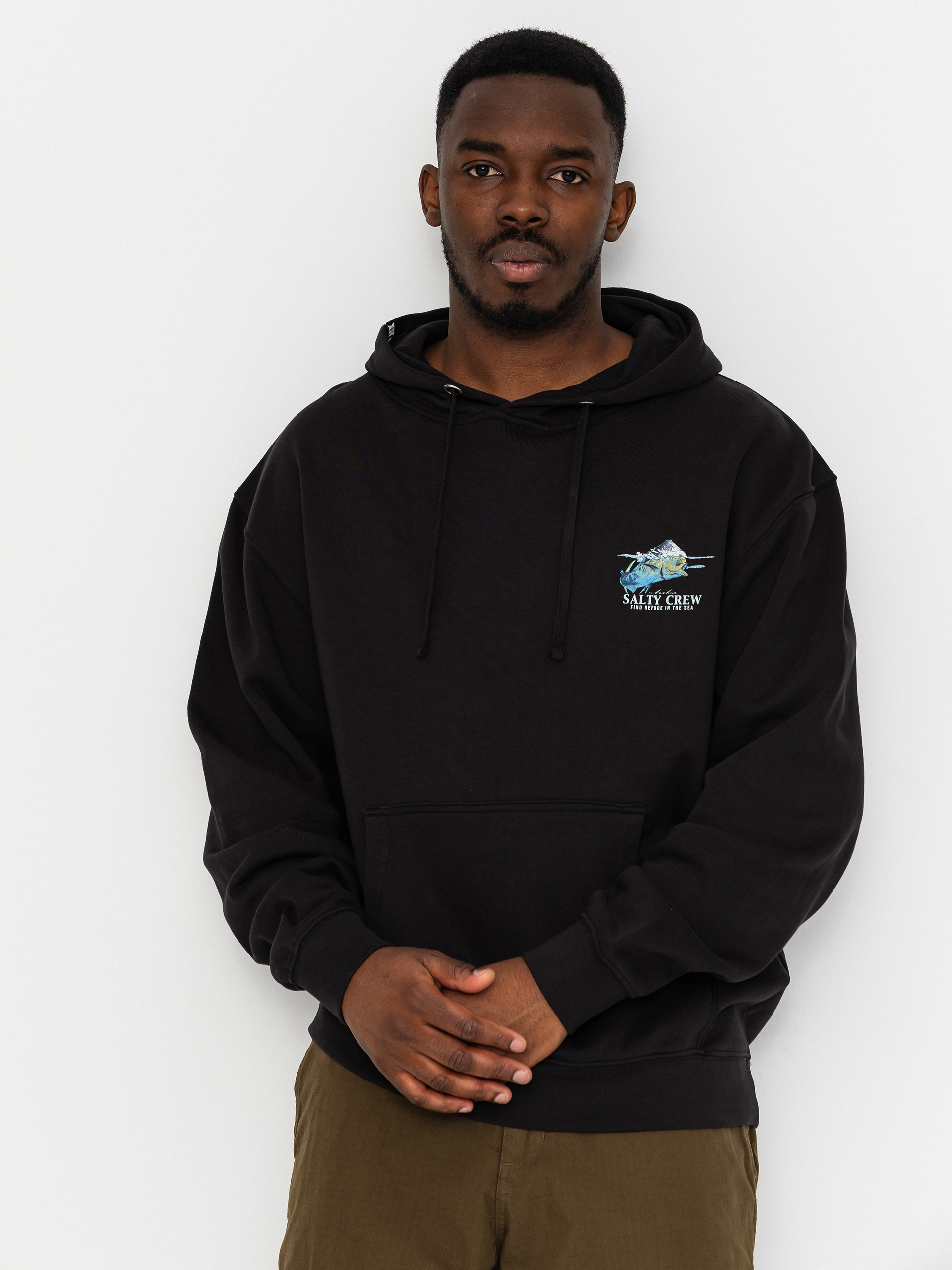 Mikina s kapucňou Salty Crew Mahi Surface HD (black)