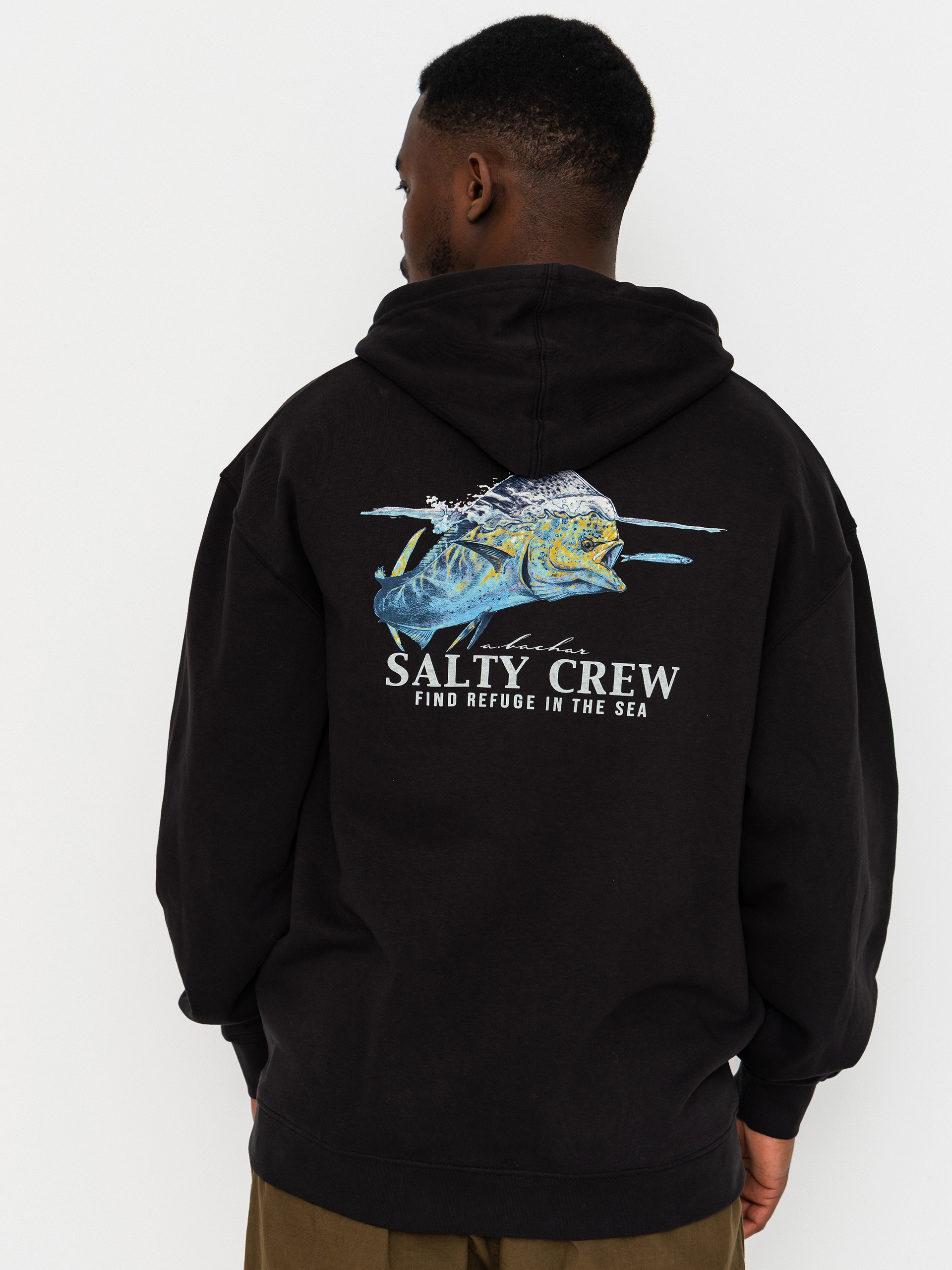 Mikina s kapucňou Salty Crew Mahi Surface HD (black)
