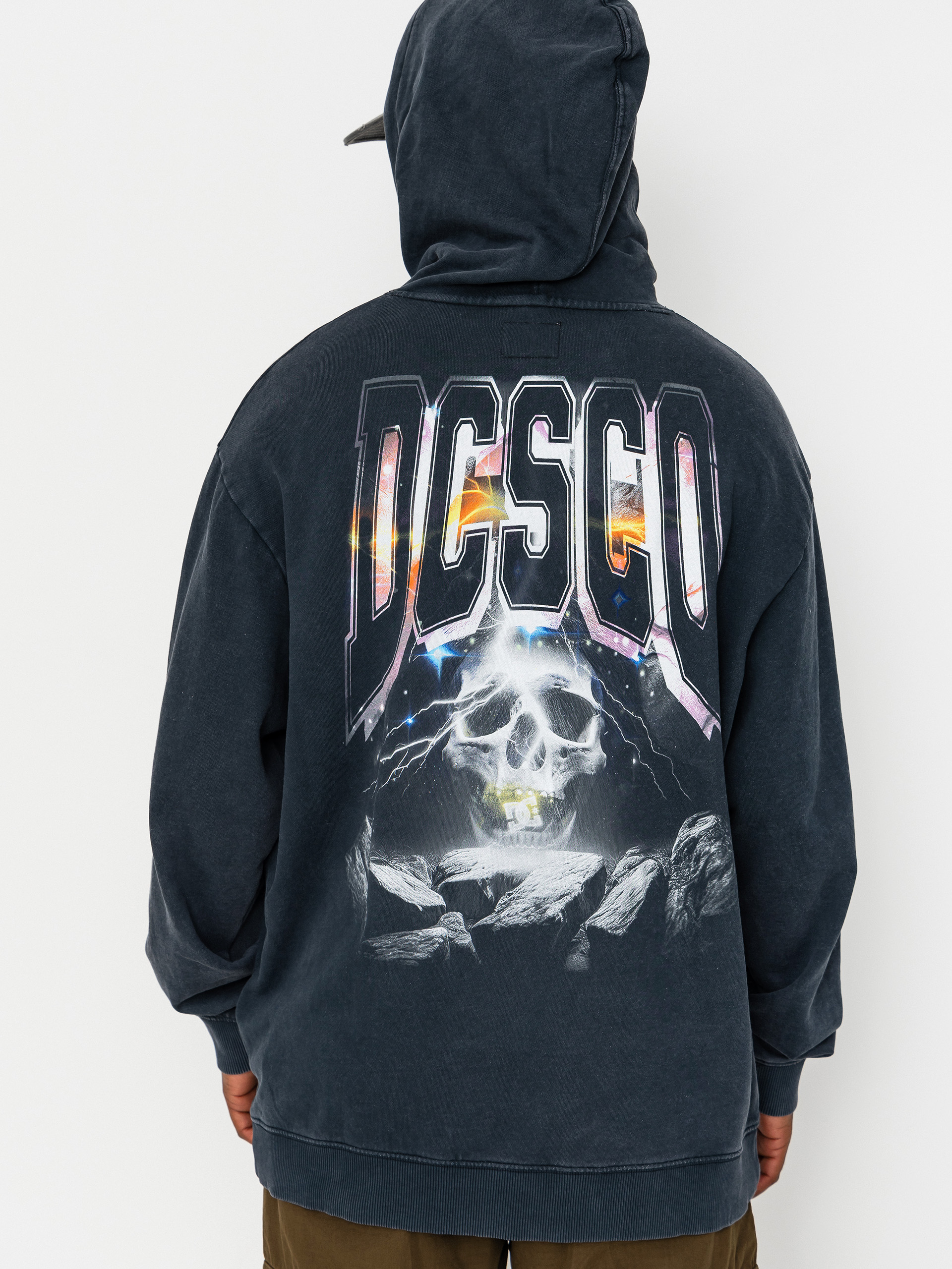 Mikina s kapucňou DC Skull Storm HD (black)