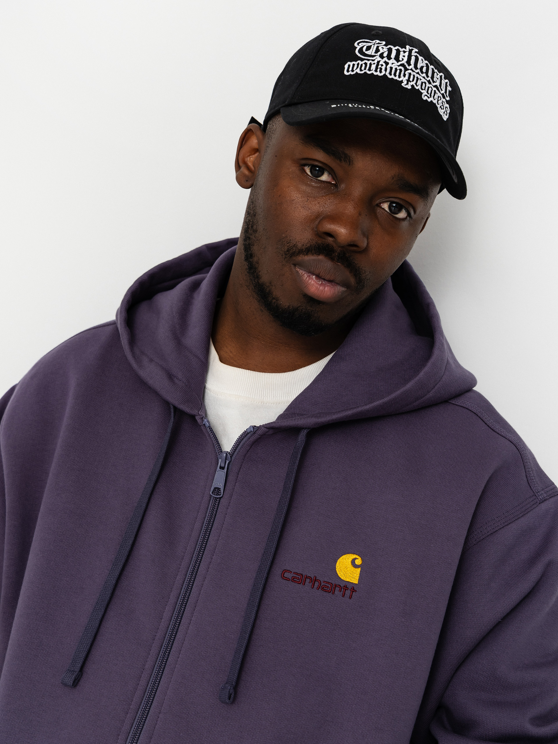 Mikina s kapucňou Carhartt WIP American Script ZHD (shady purple)