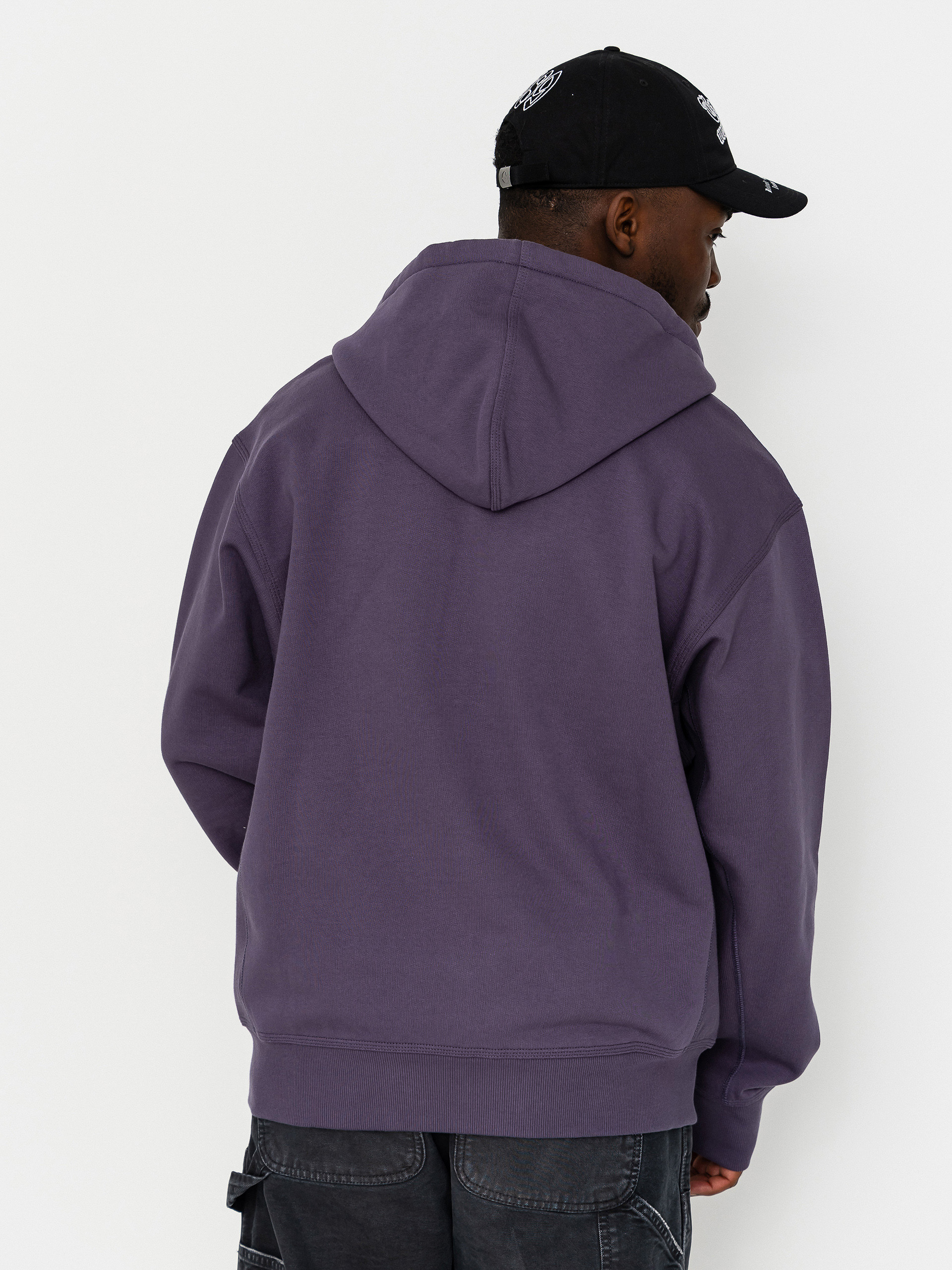 Mikina s kapucňou Carhartt WIP American Script ZHD (shady purple)