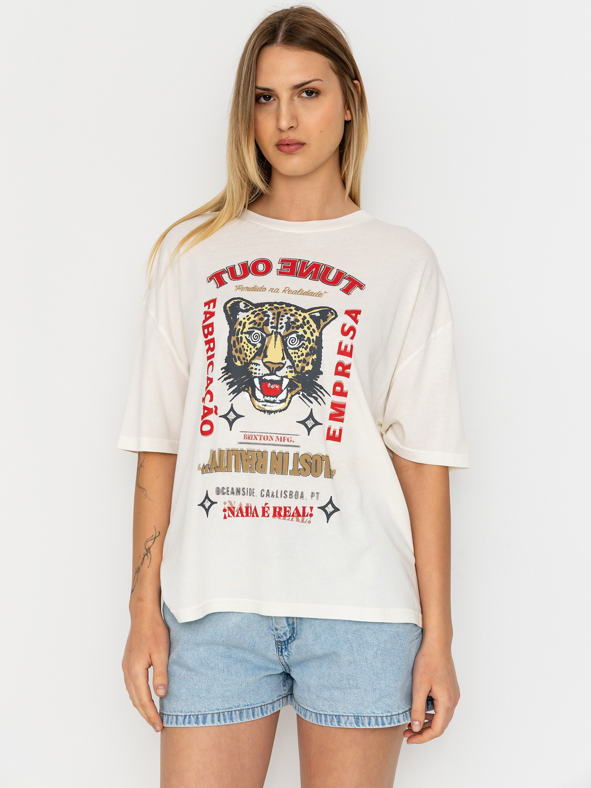 Tričko Brixton The Getaway Oversized Bf Wmn (vintage white)