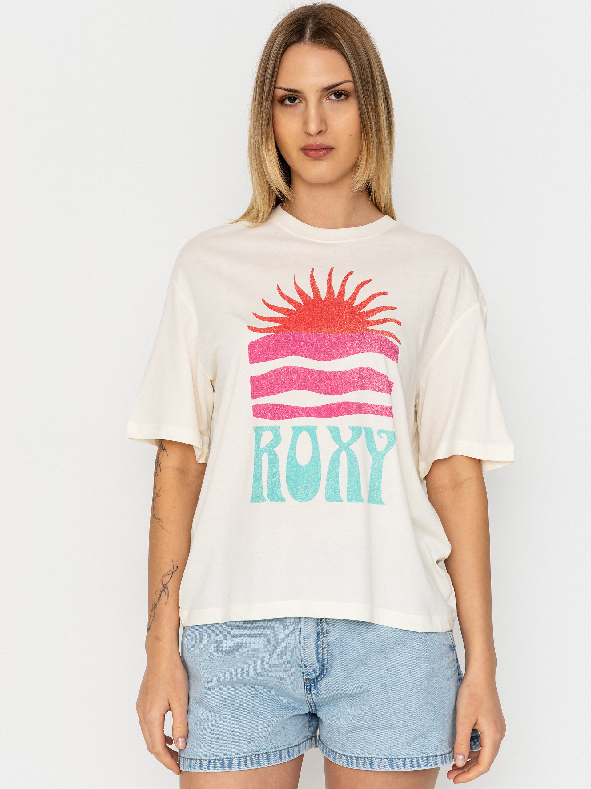 Tričko Roxy Hangloose Poster Wmn (coconut milk)