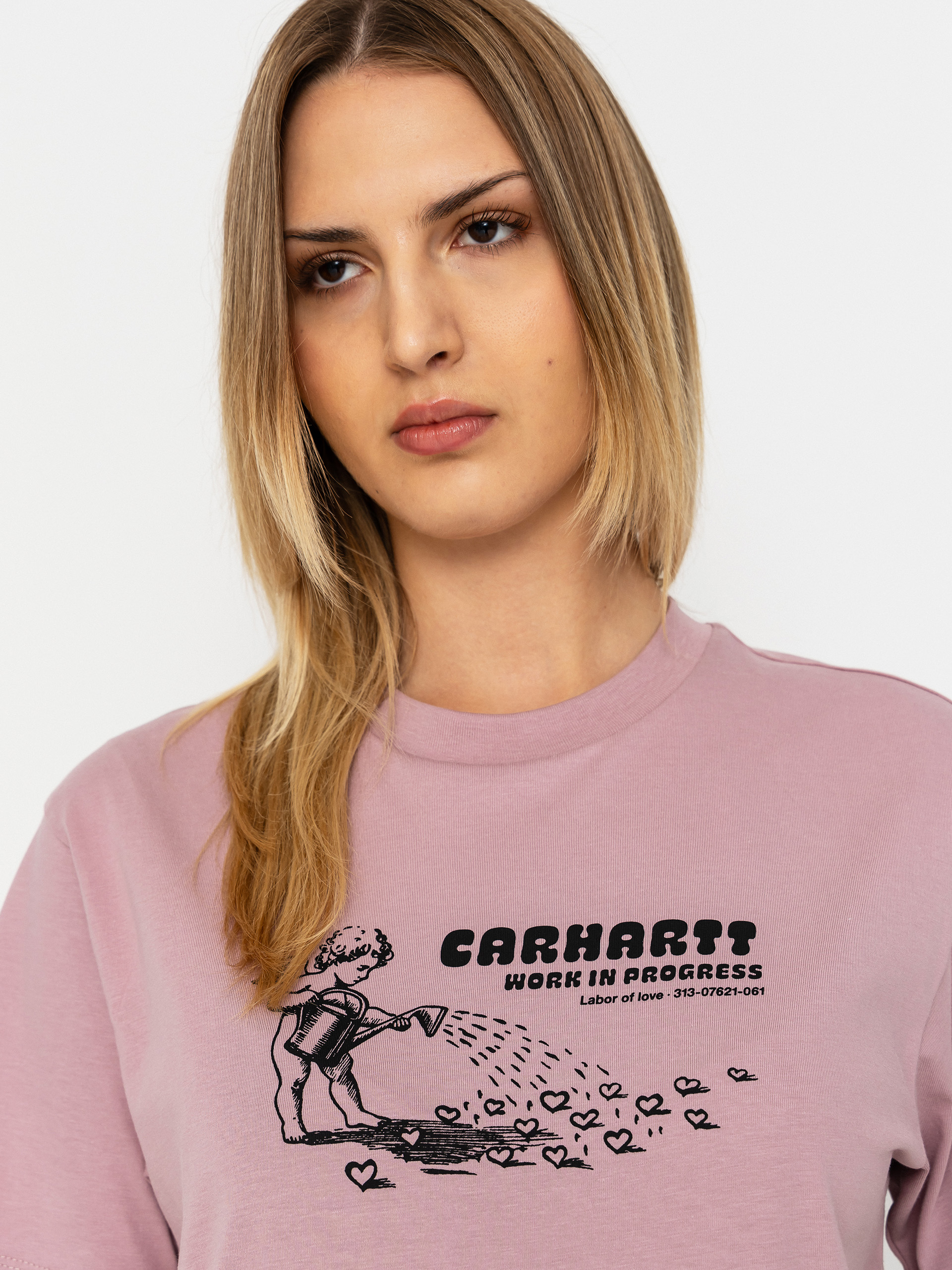 Tričko Carhartt WIP Bumper Sticker Wmn (hortensia)