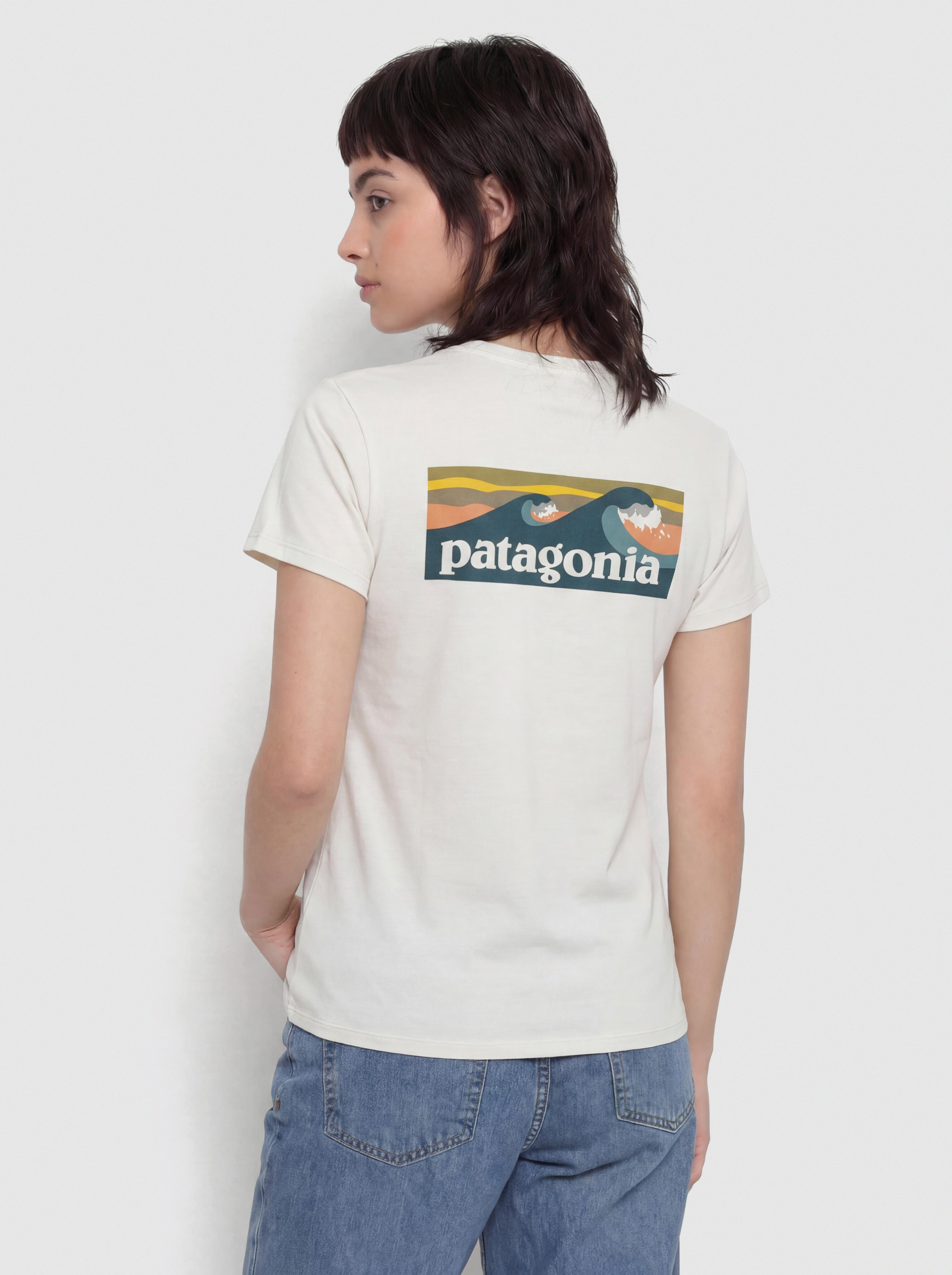 Tričko Patagonia Capilene Cool Boardshort Logo Wmn (dyno white)