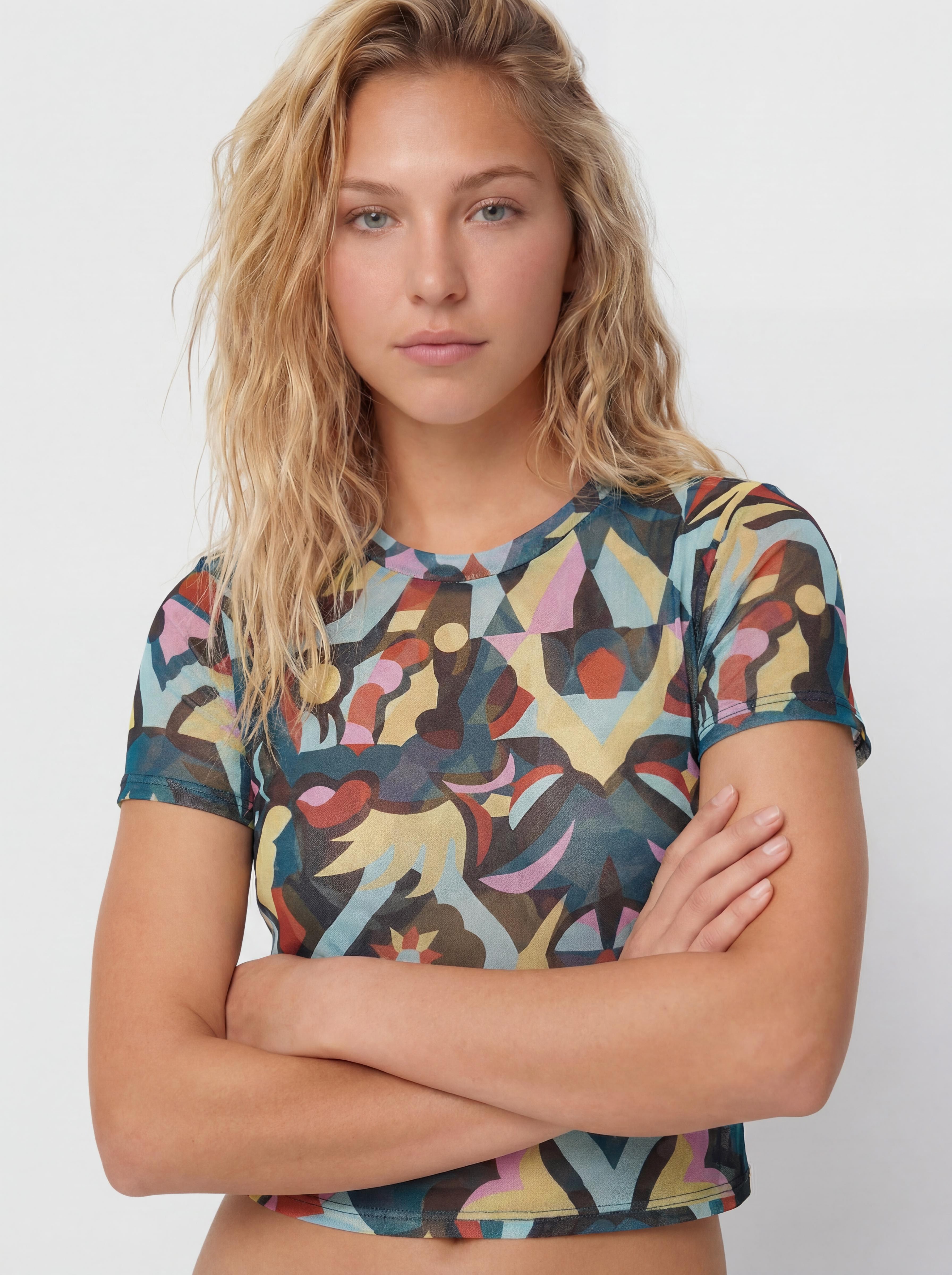 Tričko Volcom Fa Bruno Lucas Knit Mesh Wmn (multi)