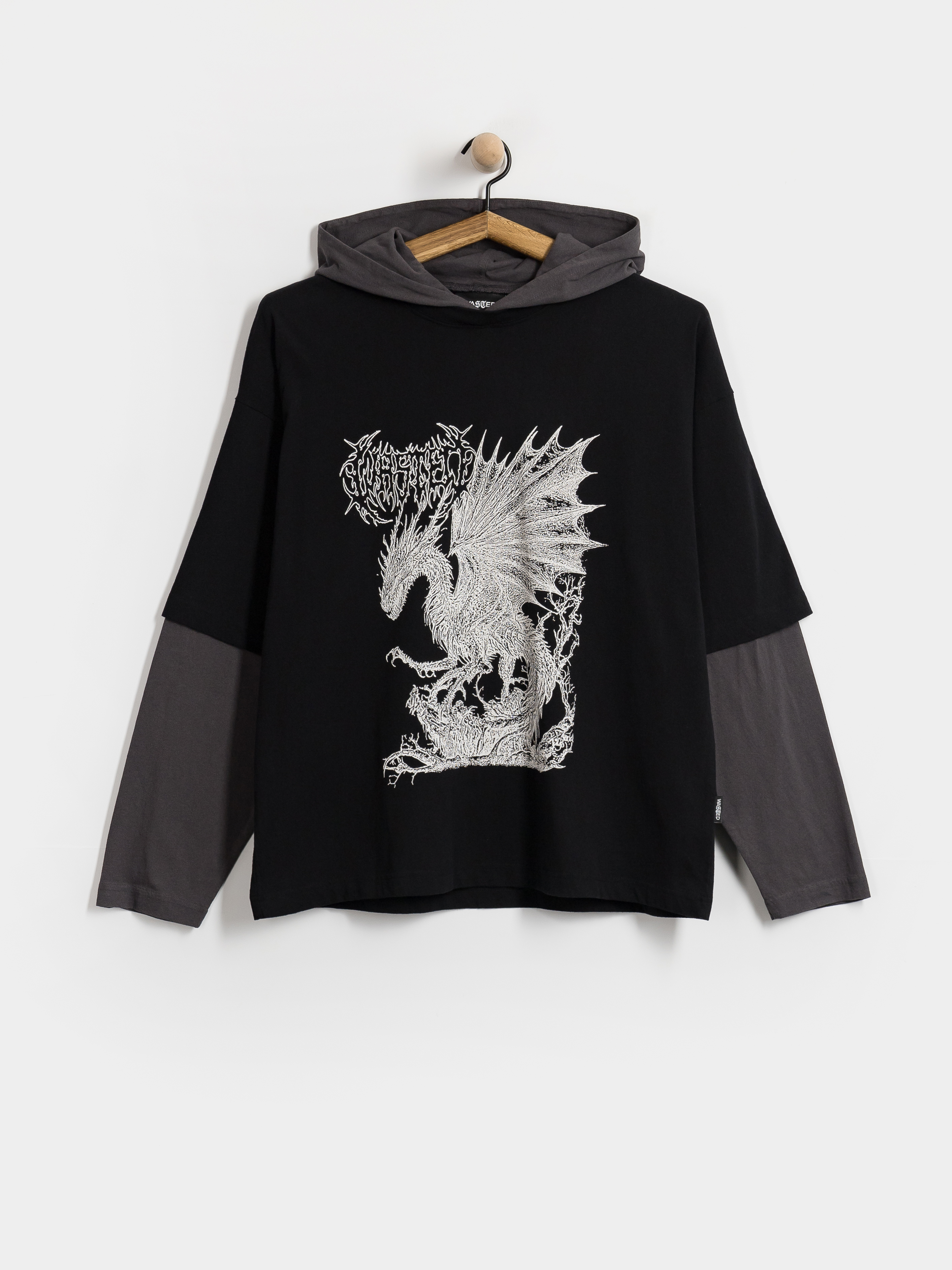 Mikina s kapucňou Wasted Paris Balaur Age HD (black/old black)